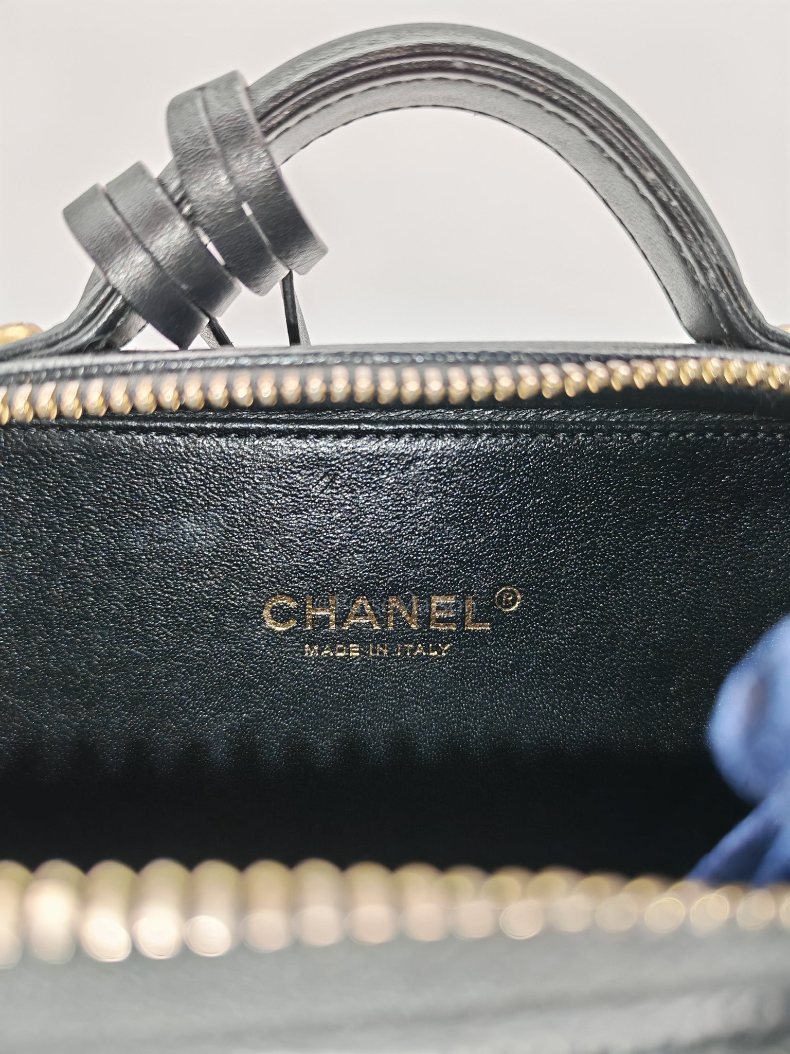 Filigree Vanity Case Small in Black Quilted Caviar Leather & Aged Gold Hardware Series 26 | Purse Maison Luxury Bags Shop