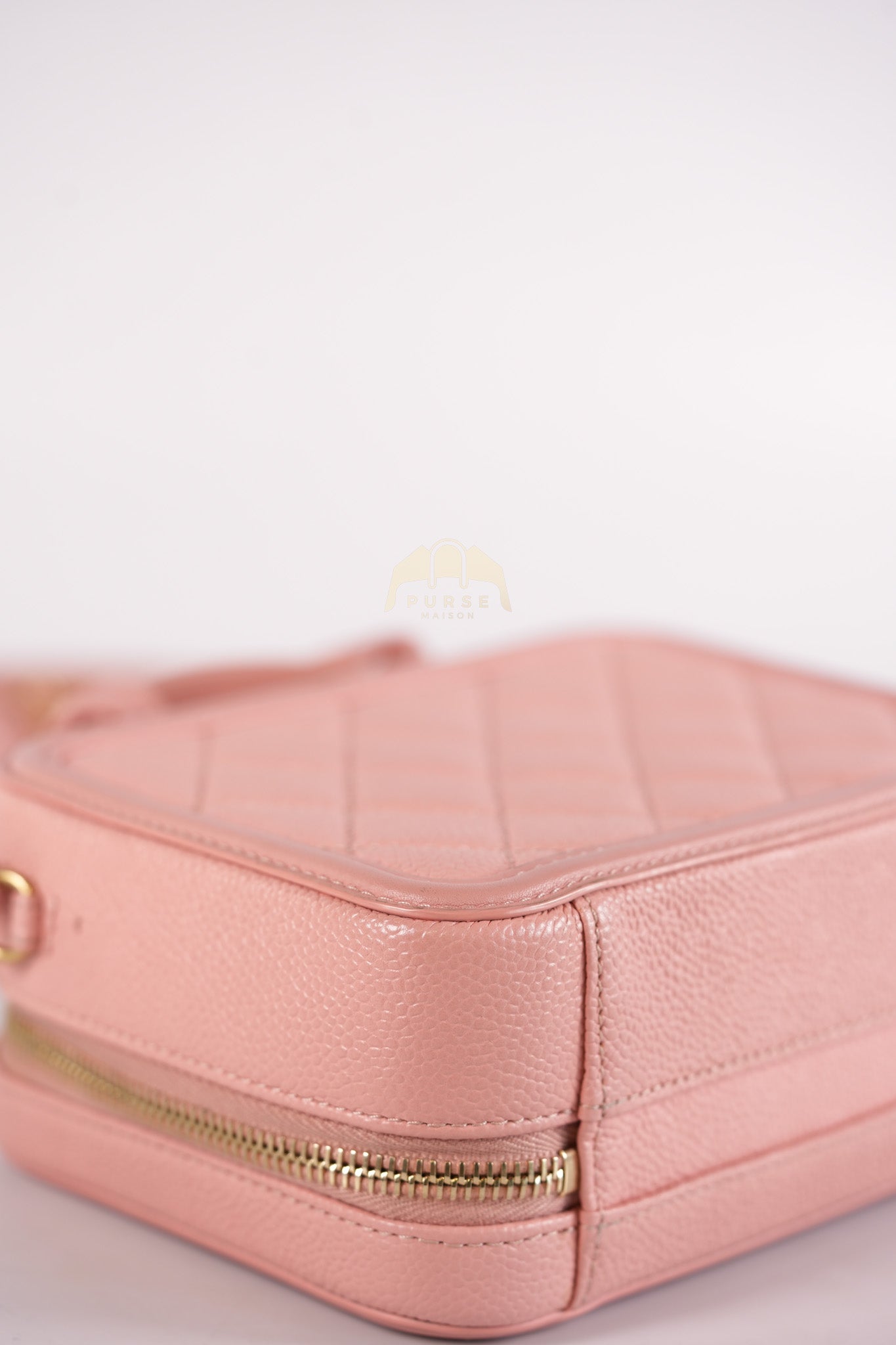 Filigree Vanity Case Small in Pink Caviar Leather Aged Gold Hardware Series 27 | Purse Maison Luxury Bags Shop