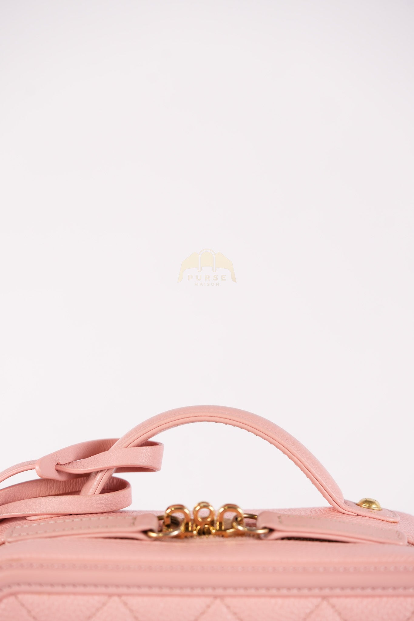 Filigree Vanity Case Small in Pink Caviar Leather Aged Gold Hardware Series 27 | Purse Maison Luxury Bags Shop