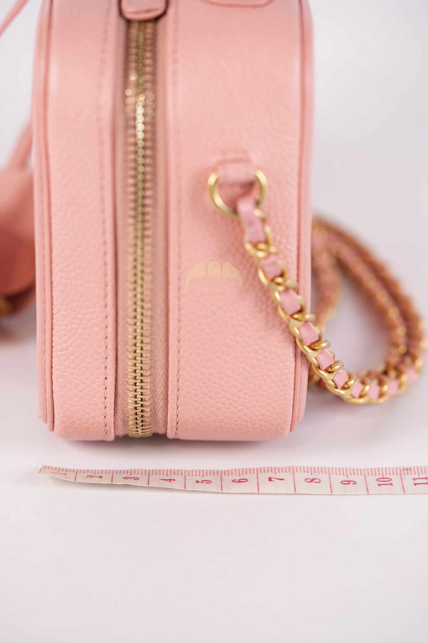 Filigree Vanity Case Small in Pink Caviar Leather Aged Gold Hardware Series 27 | Purse Maison Luxury Bags Shop