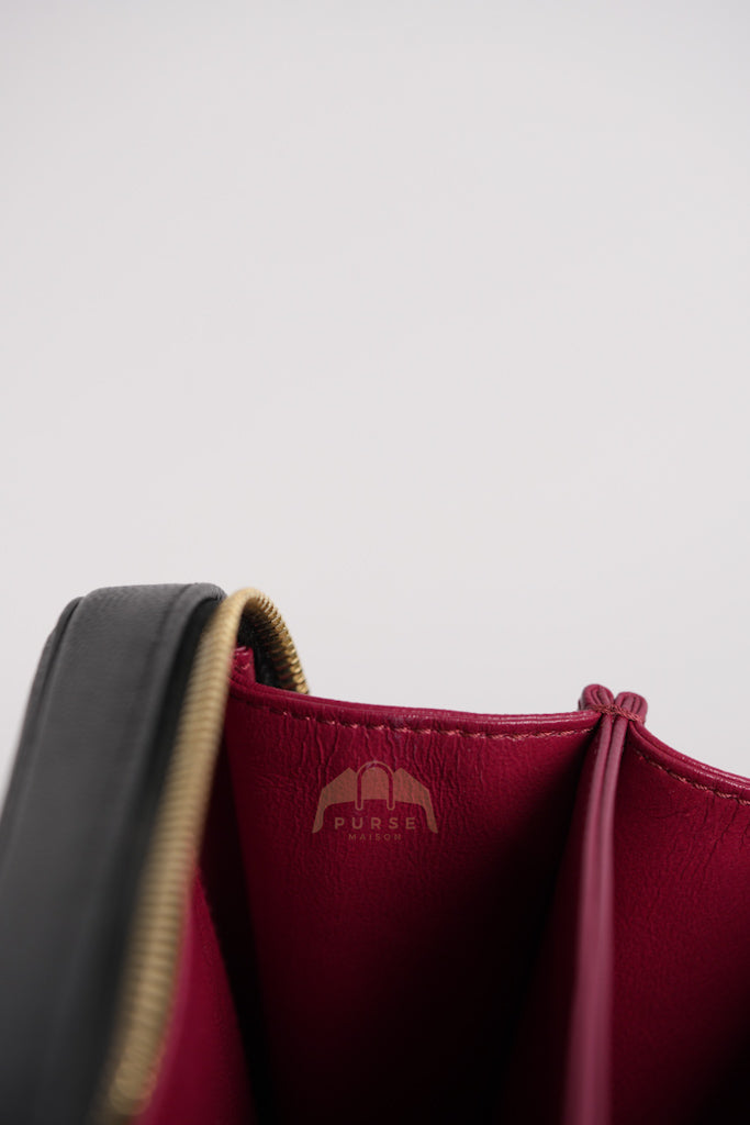 Filigree Vanity Small in Black Quilted Caviar and Aged Gold Hardware (Series 28) | Purse Maison Luxury Bags Shop