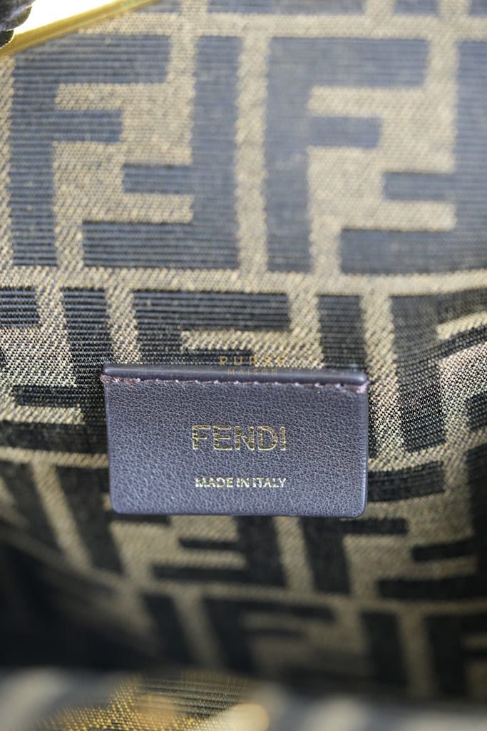 First Medium in Chocolate Shiny Calfskin Leather Two-Way Bag | Purse Maison Luxury Bags Shop