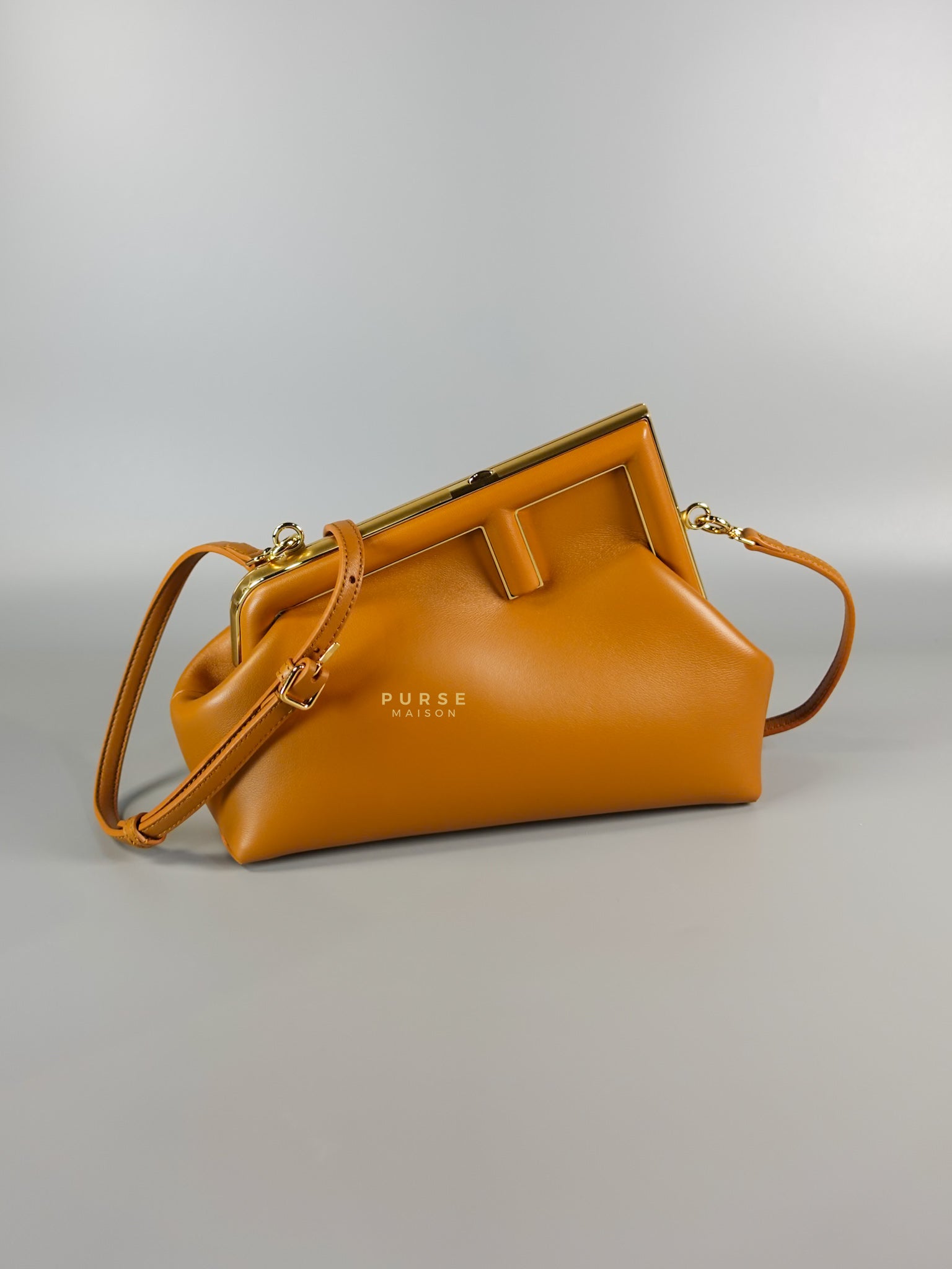 First Napa Leather Bag Camel Small | Purse Maison Luxury Bags Shop