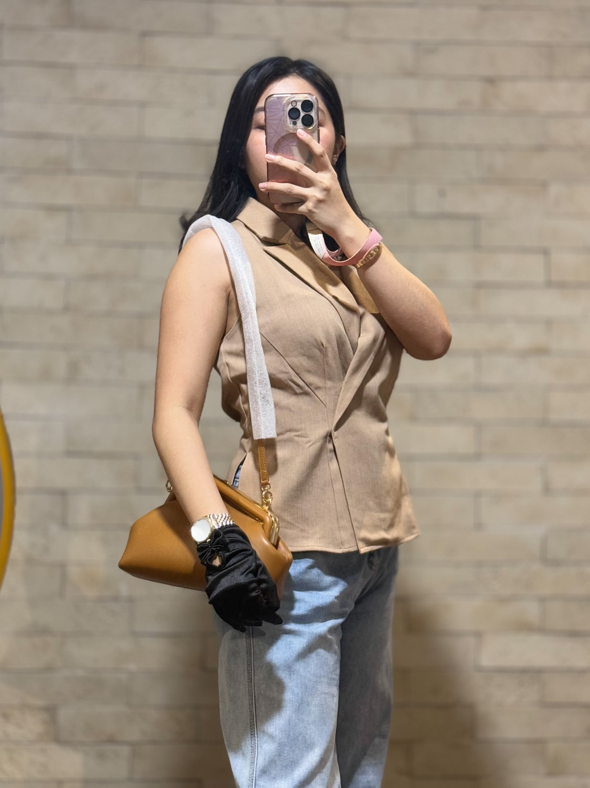 First Napa Leather Bag Camel Small | Purse Maison Luxury Bags Shop