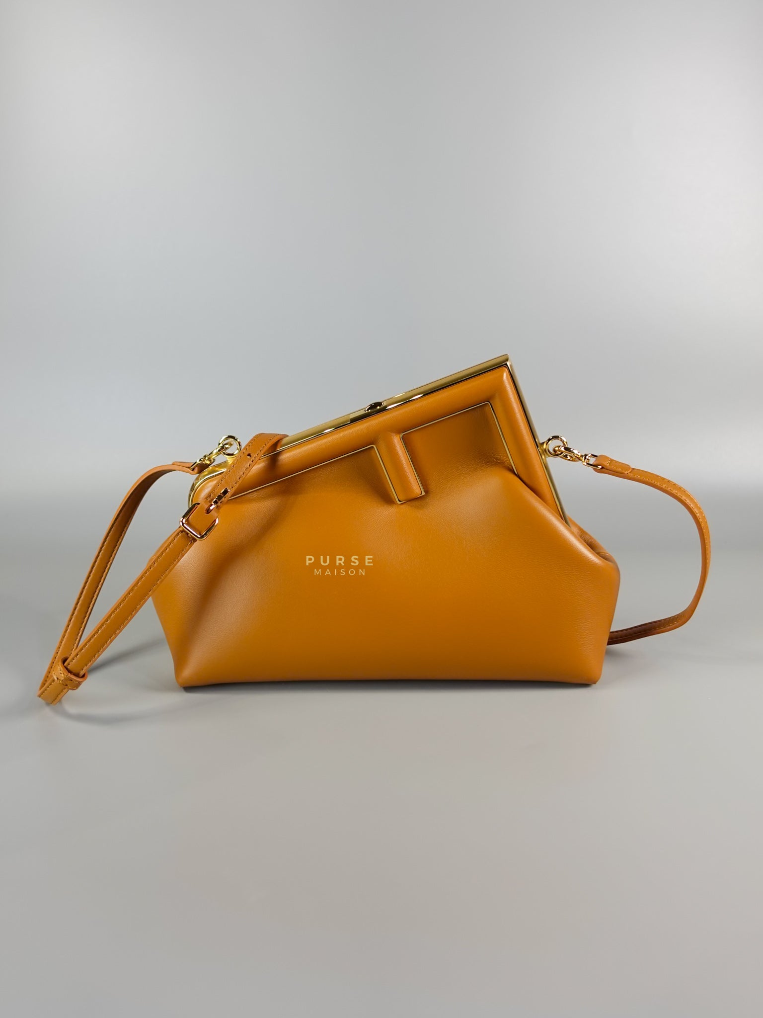 First Napa Leather Bag Camel Small | Purse Maison Luxury Bags Shop