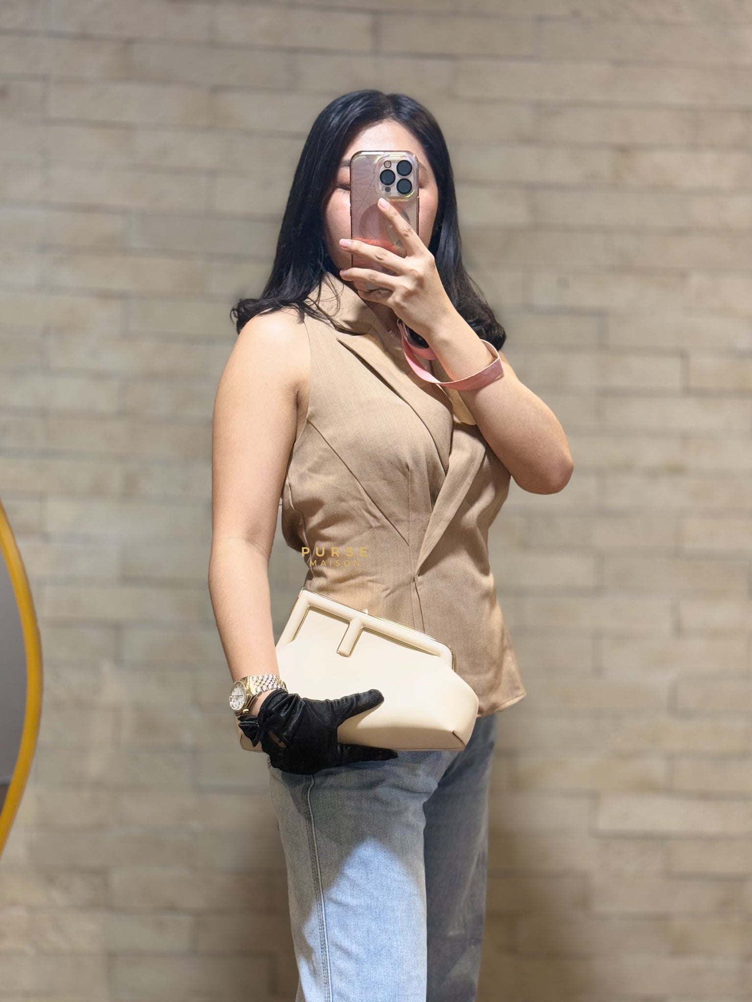 First Napa Leather Bag off-white Small | Purse Maison Luxury Bags Shop