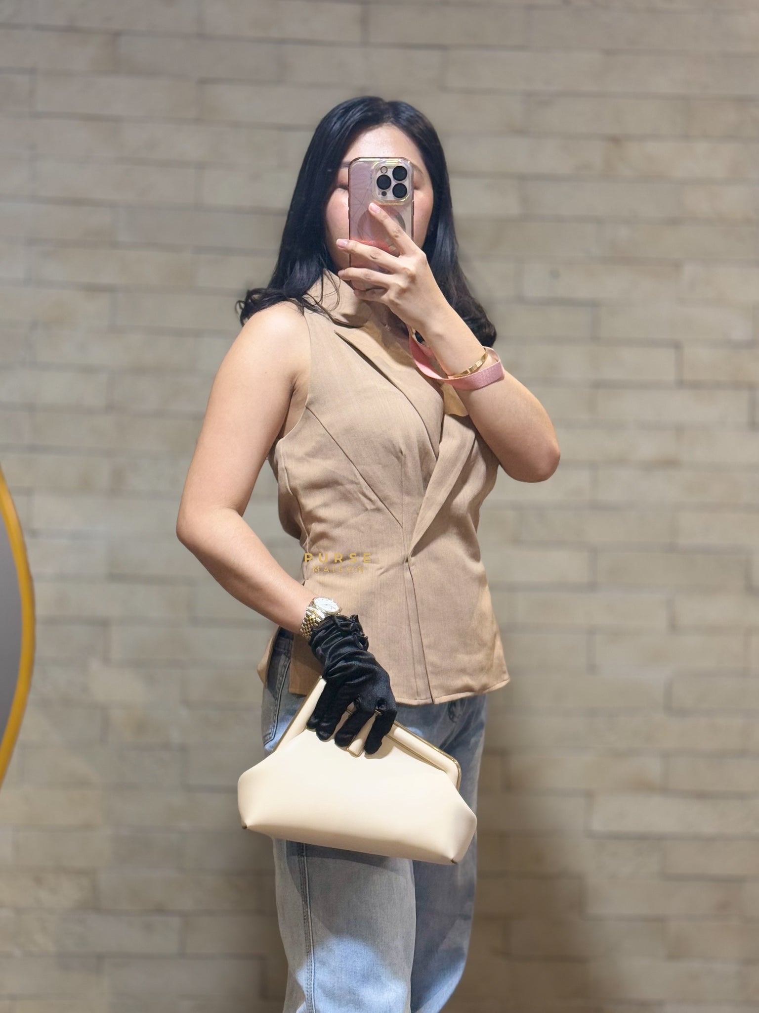 First Napa Leather Bag off-white Small | Purse Maison Luxury Bags Shop