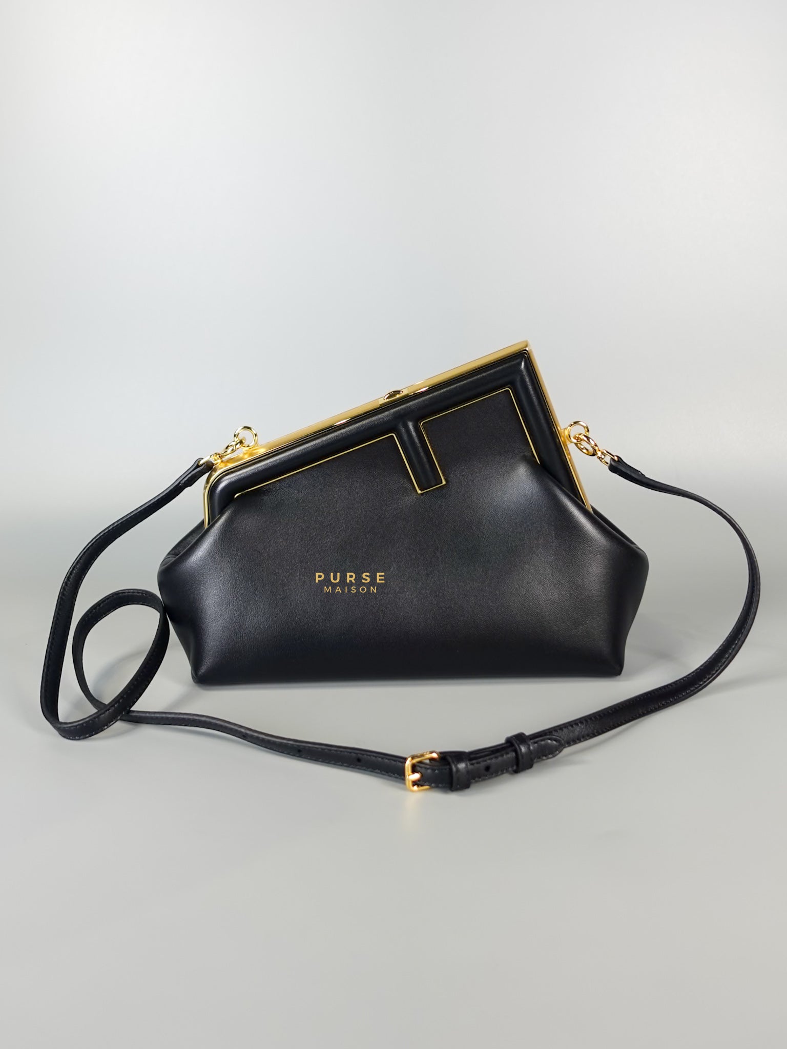 First Small in Noir Nappa Bag | Purse Maison Luxury Bags Shop