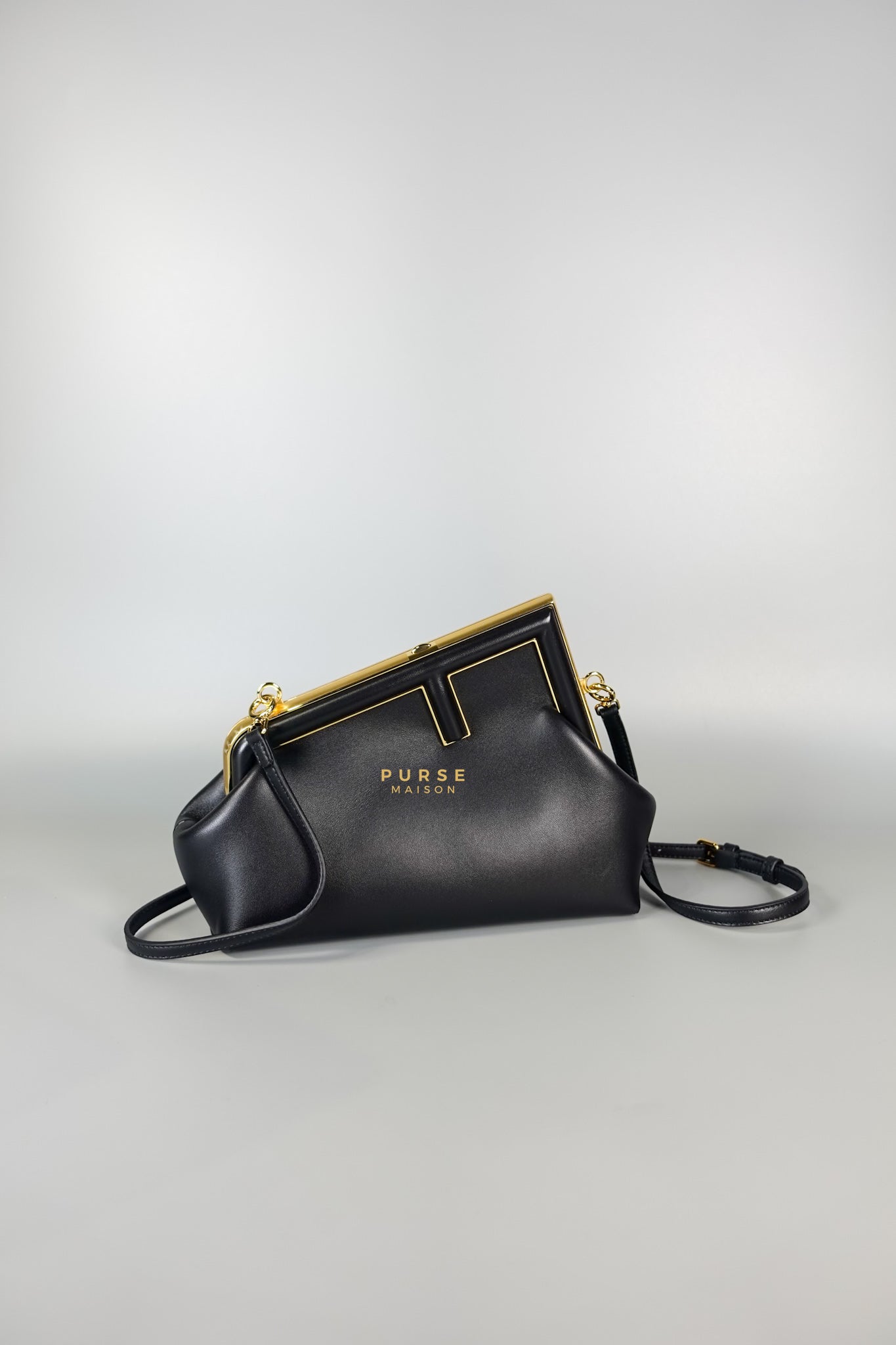 First Small in Noir Nappa Bag | Purse Maison Luxury Bags Shop