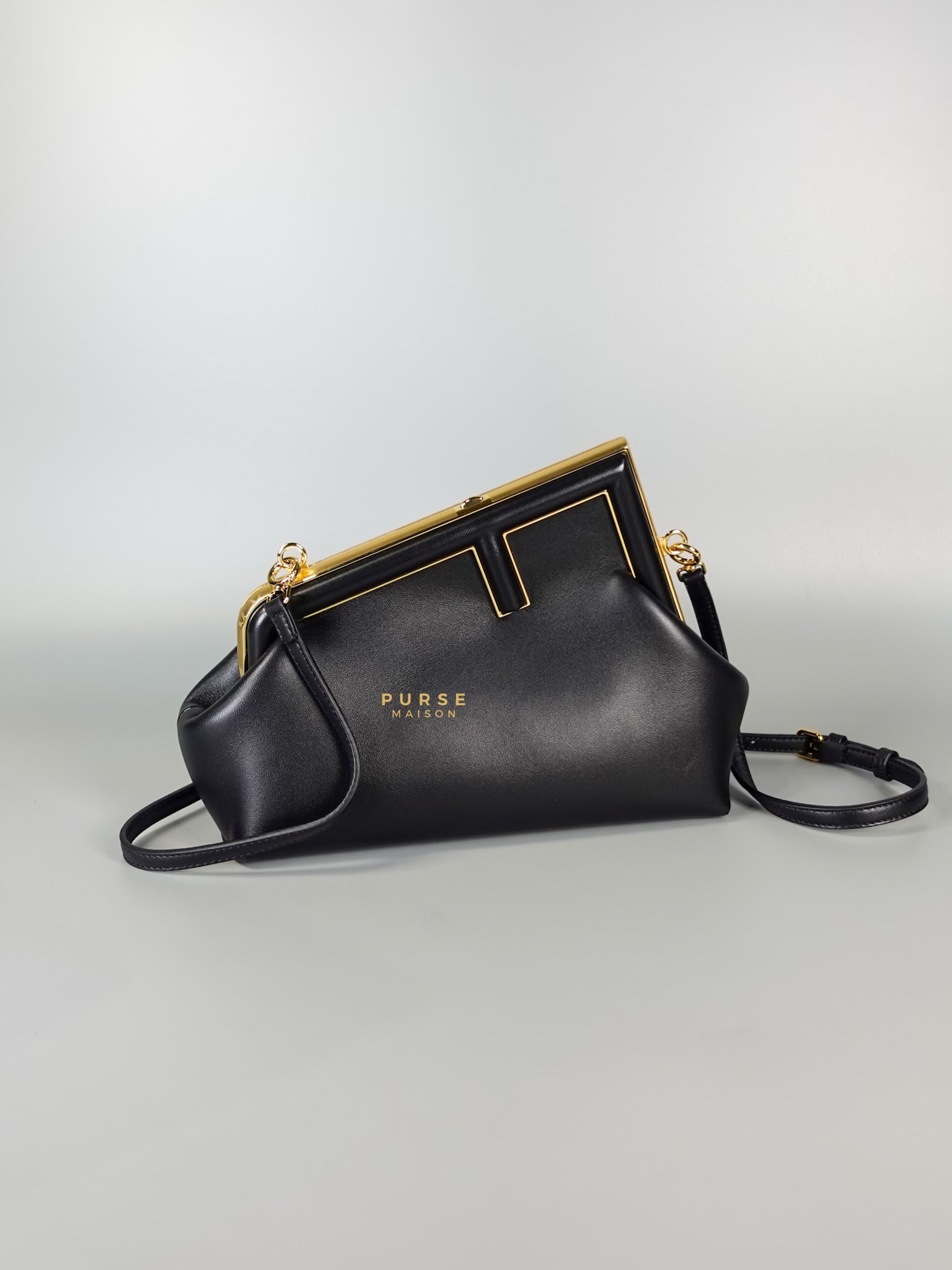 First Small in Noir Nappa Bag | Purse Maison Luxury Bags Shop