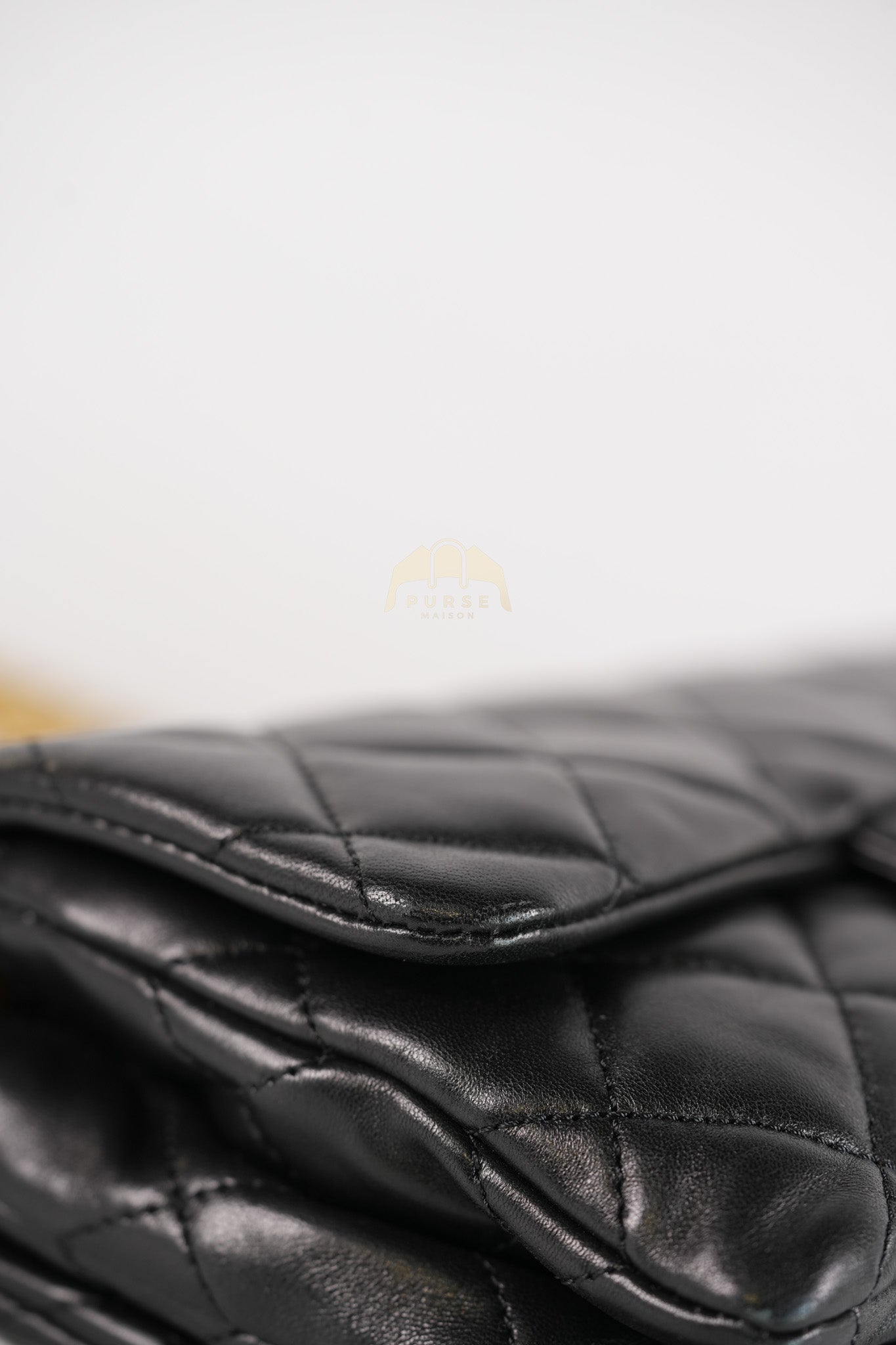 22K Flap Bag Small in Black Lambskin Leather & Gold Hardware Microchip | Purse Maison Luxury Bags Shop