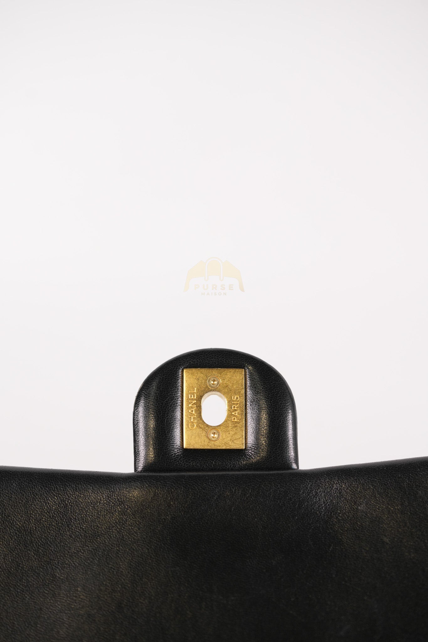 22K Flap Bag Small in Black Lambskin Leather & Gold Hardware Microchip | Purse Maison Luxury Bags Shop