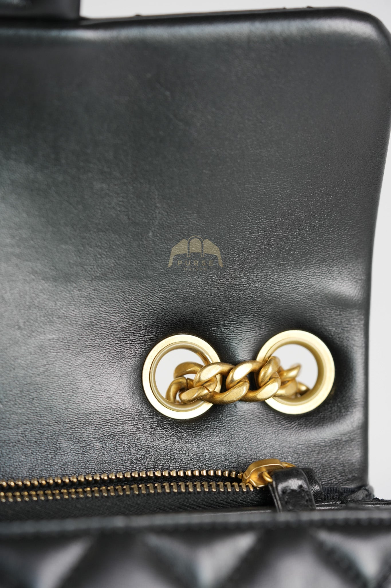 22K Flap Bag Small in Black Lambskin Leather & Gold Hardware Microchip | Purse Maison Luxury Bags Shop