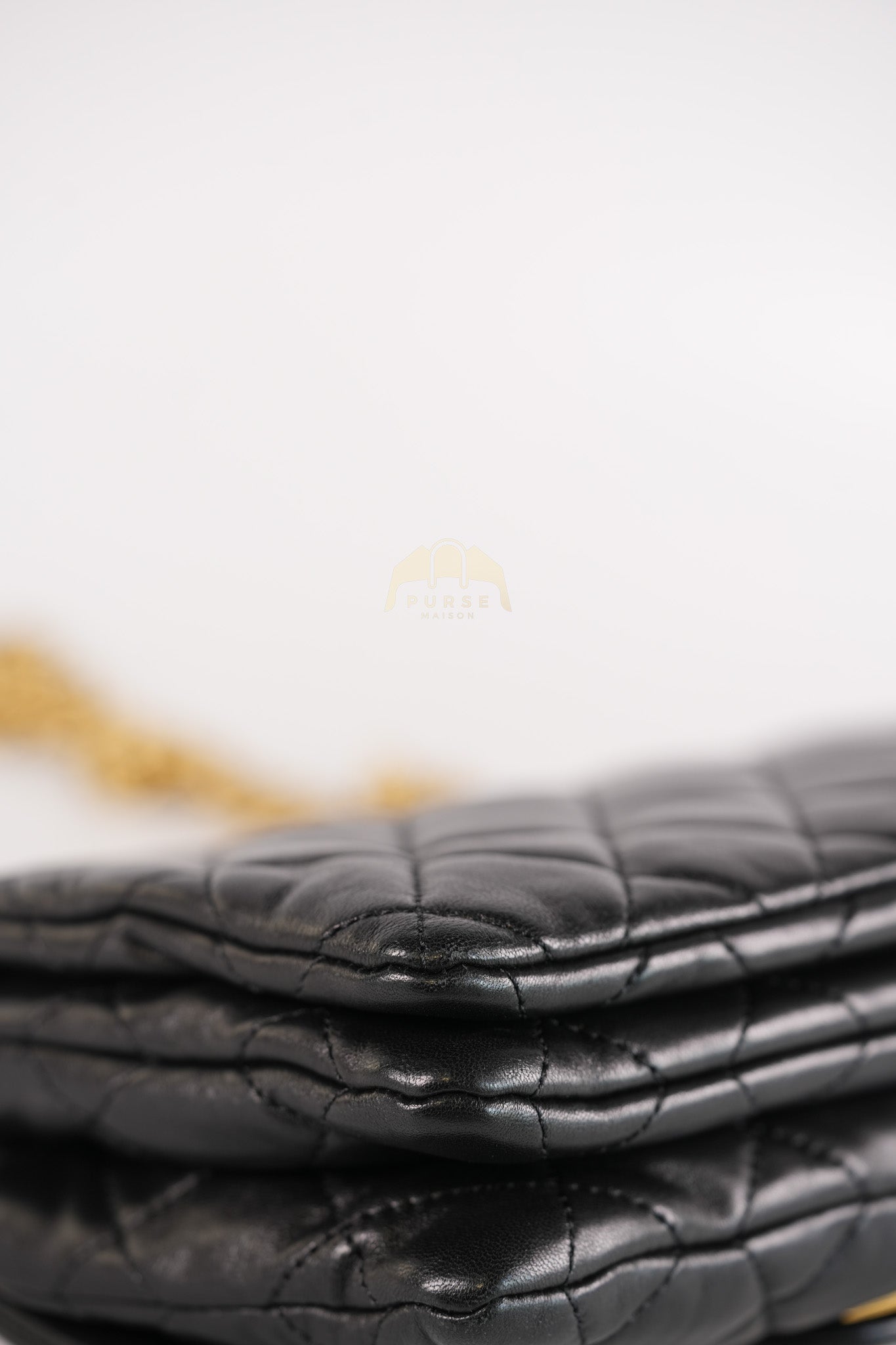 22K Flap Bag Small in Black Lambskin Leather & Gold Hardware Microchip | Purse Maison Luxury Bags Shop