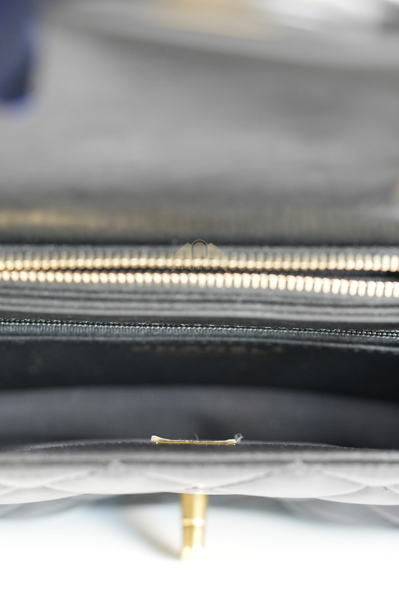 22K Flap Bag Small in Black Lambskin Leather & Gold Hardware Microchip | Purse Maison Luxury Bags Shop