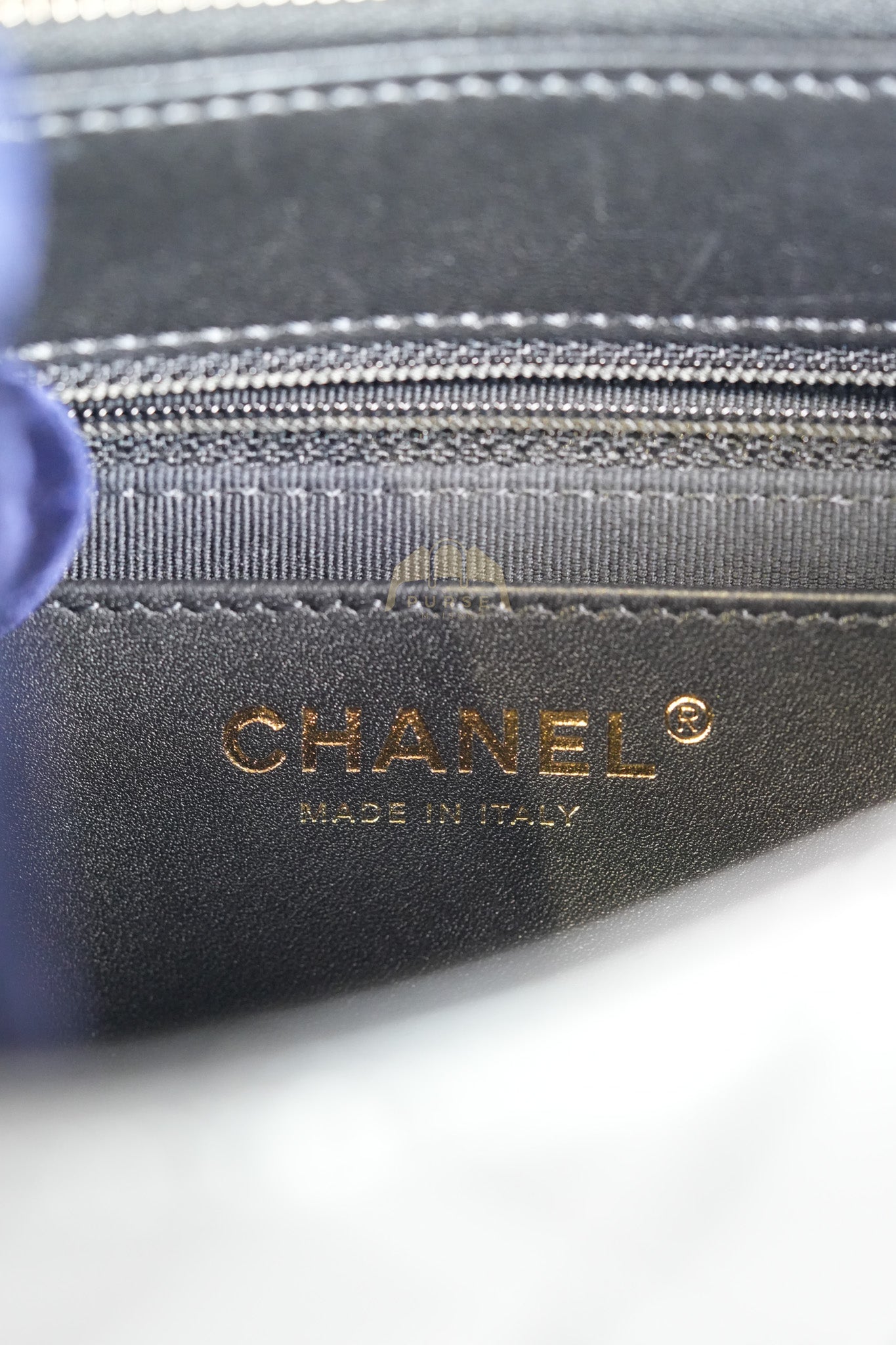 22K Flap Bag Small in Black Lambskin Leather & Gold Hardware Microchip | Purse Maison Luxury Bags Shop