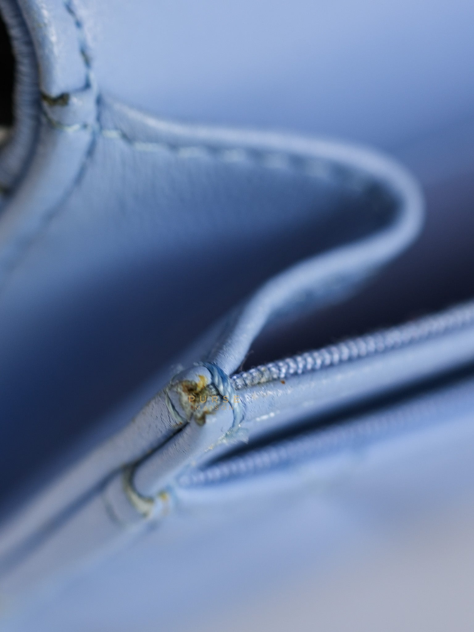 Flap Card Holder Wallet in Light Blue Quilted Lambskin Leather Gold Hardware Series 30 | Purse Maison Luxury Bags Shop