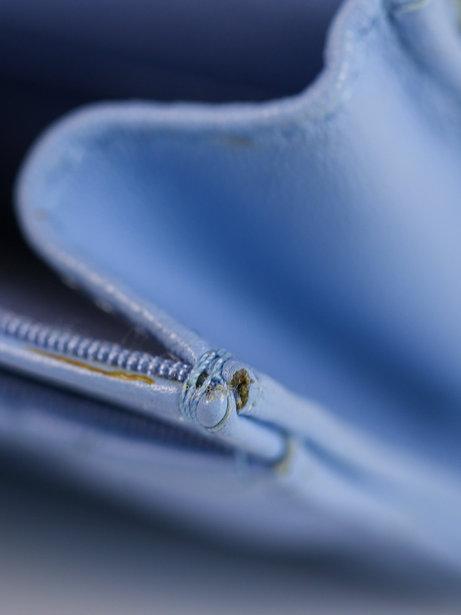 Flap Card Holder Wallet in Light Blue Quilted Lambskin Leather Gold Hardware Series 30 | Purse Maison Luxury Bags Shop