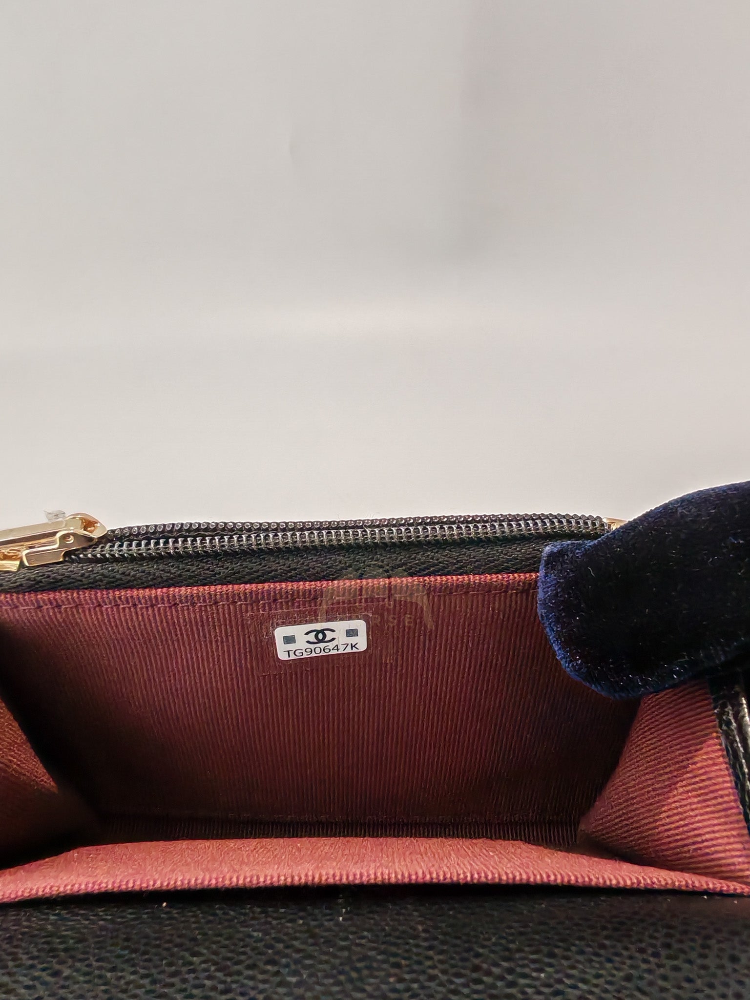 Flap Card Holder with Zipper in Black Caviar Leather and Light Gold Hardware (TG***7K) | Purse Maison Luxury Bags Shop