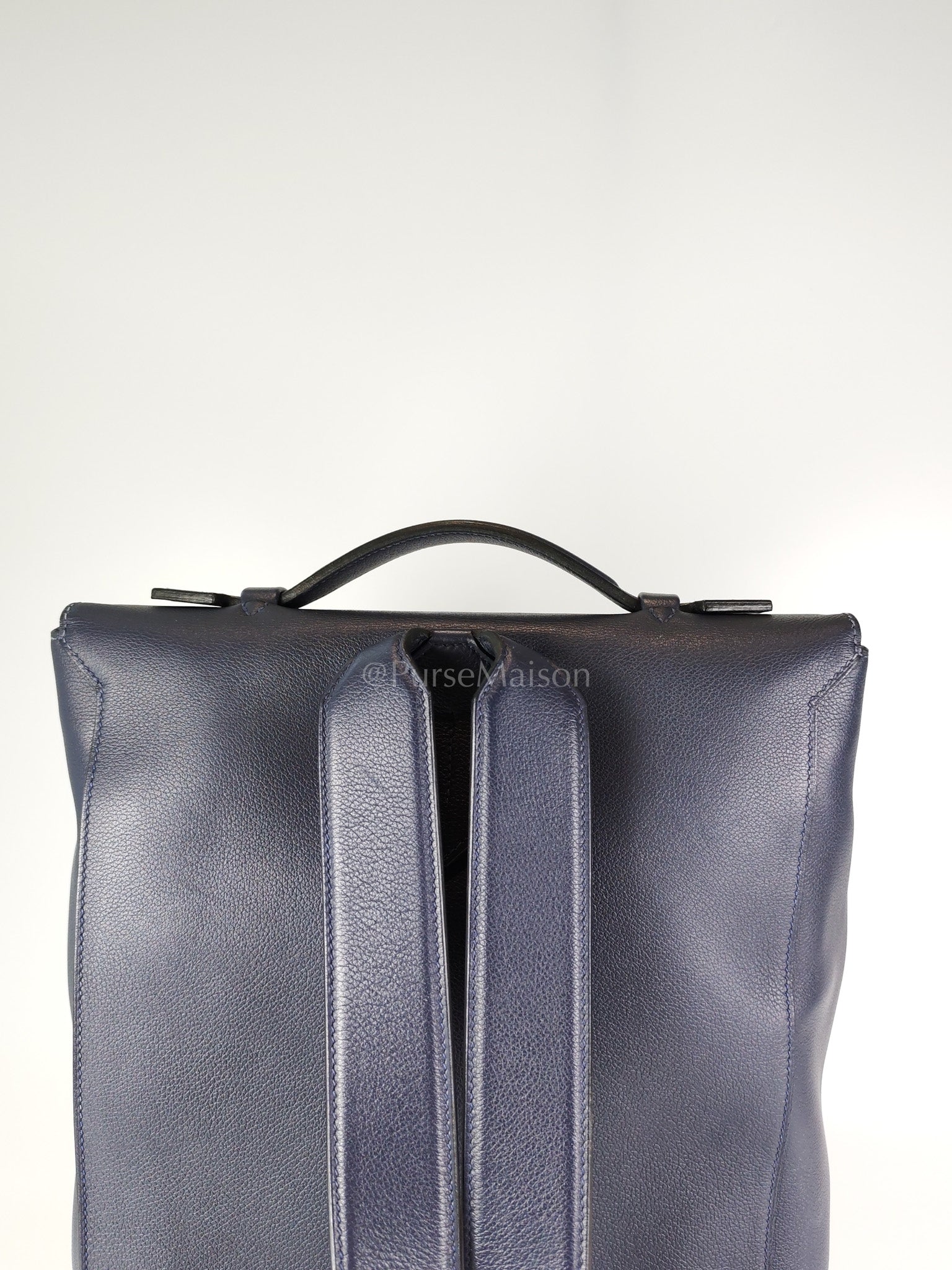 Flash Backpack Blue Nuit in Evercolor Leather and Palladium Hardware Stamp D (2019) | Purse Maison Luxury Bags Shop