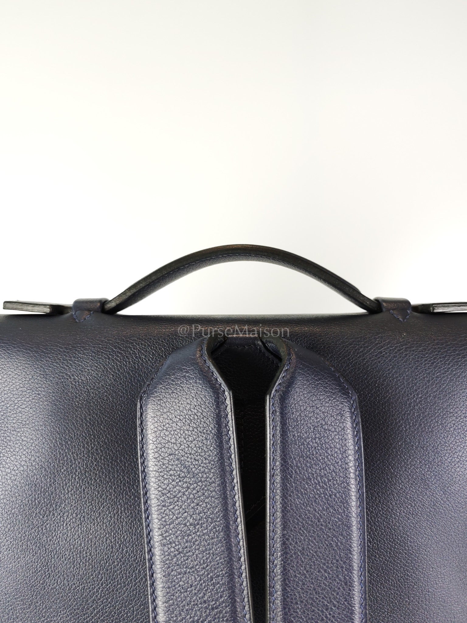 Flash Backpack Blue Nuit in Evercolor Leather and Palladium Hardware Stamp D (2019) | Purse Maison Luxury Bags Shop