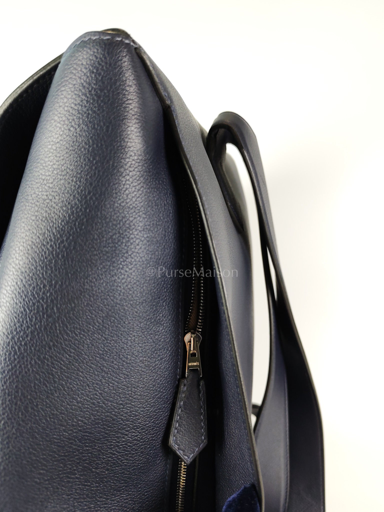 Flash Backpack Blue Nuit in Evercolor Leather and Palladium Hardware Stamp D (2019) | Purse Maison Luxury Bags Shop