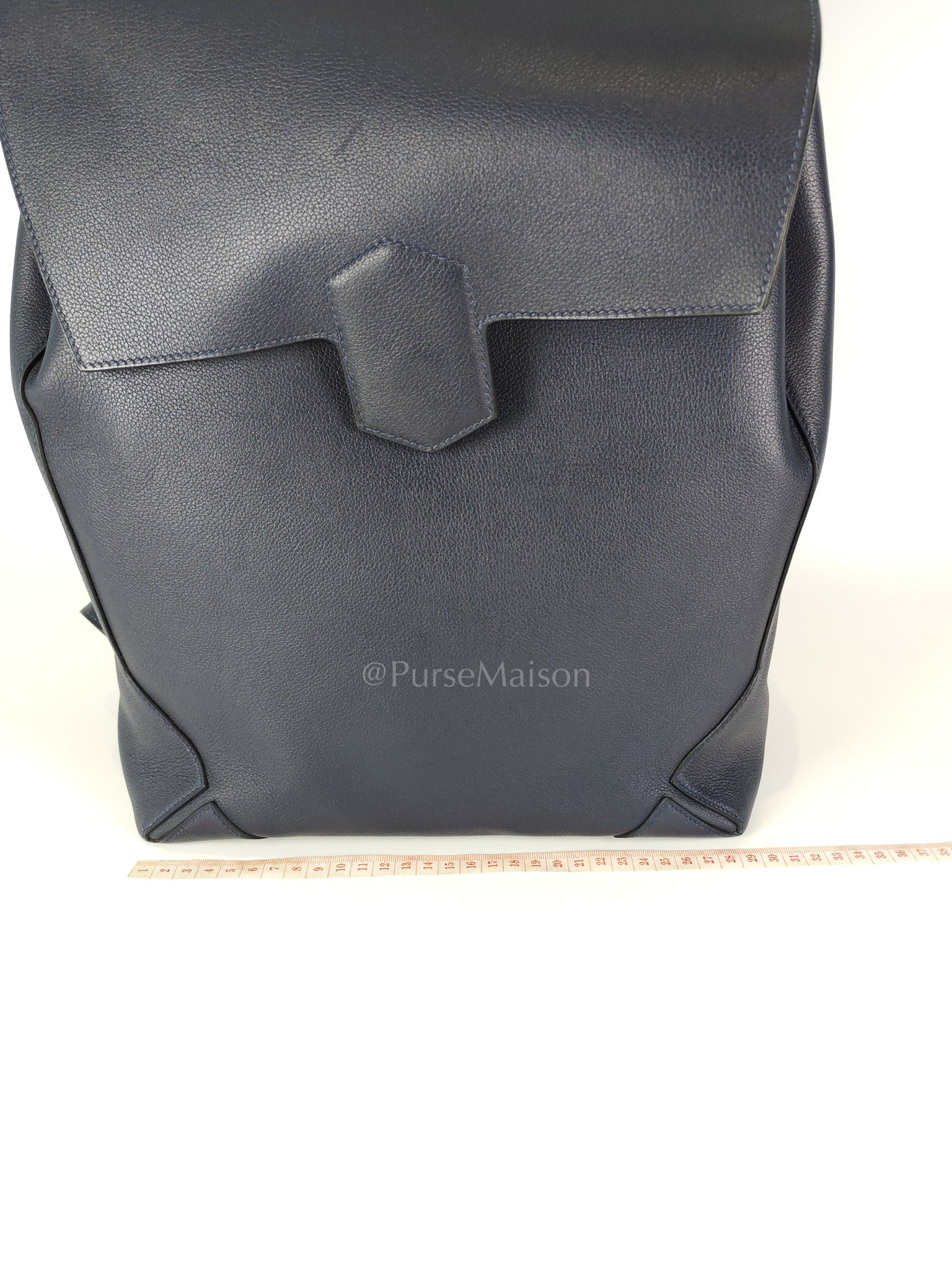 Flash Backpack Blue Nuit in Evercolor Leather and Palladium Hardware Stamp D (2019) | Purse Maison Luxury Bags Shop