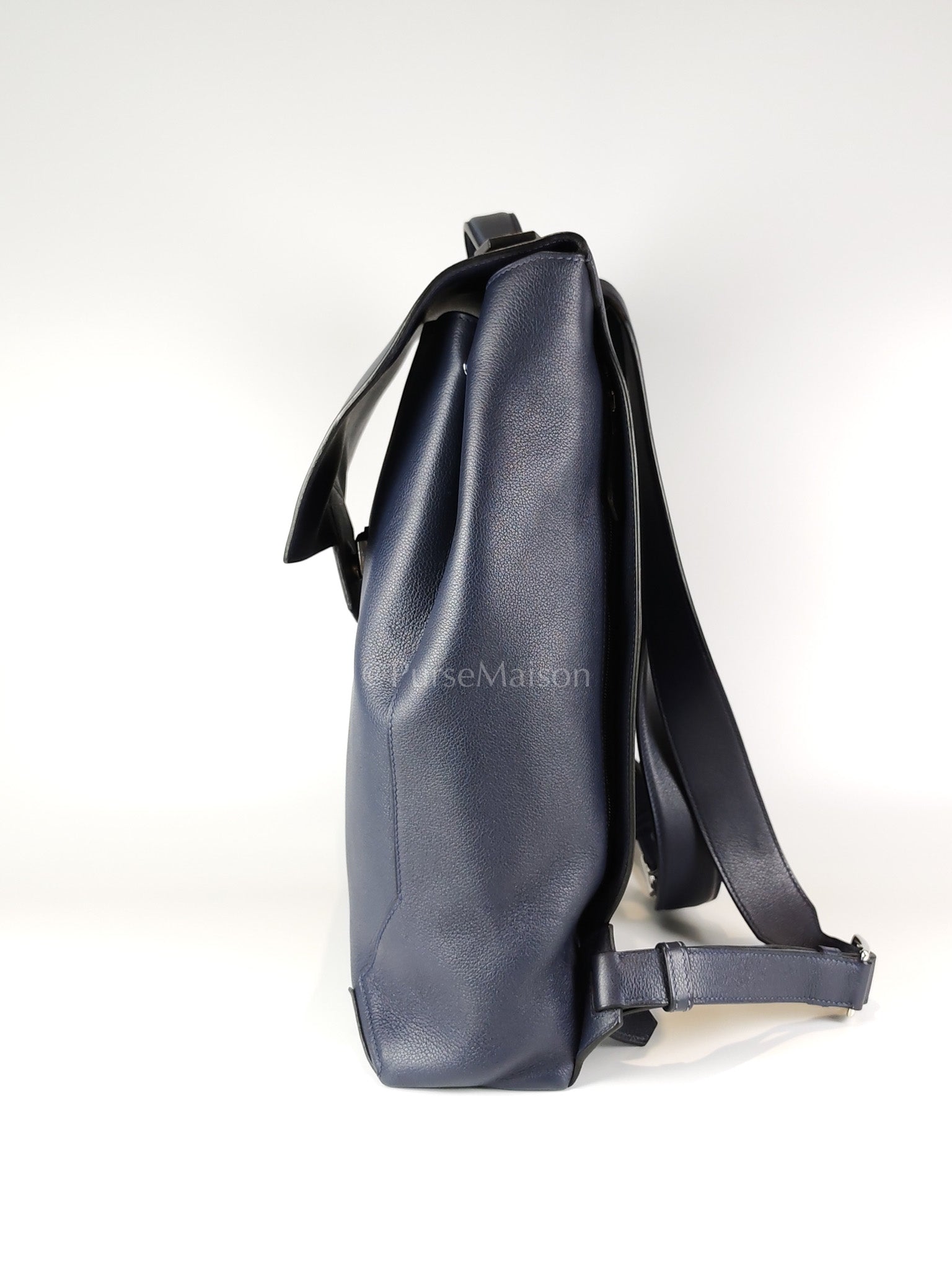 Flash Backpack Blue Nuit in Evercolor Leather and Palladium Hardware Stamp D (2019) | Purse Maison Luxury Bags Shop