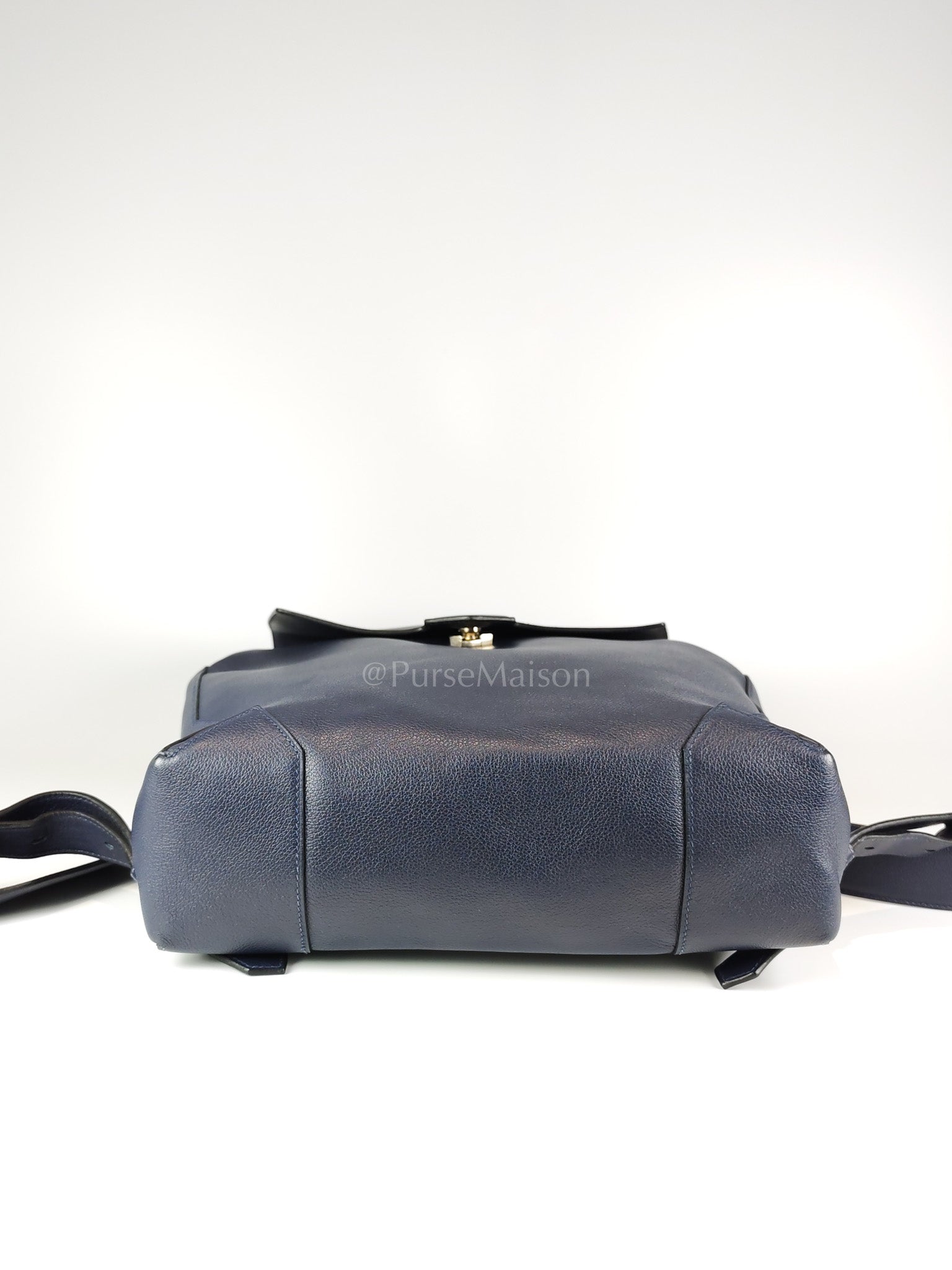 Flash Backpack Blue Nuit in Evercolor Leather and Palladium Hardware Stamp D (2019) | Purse Maison Luxury Bags Shop