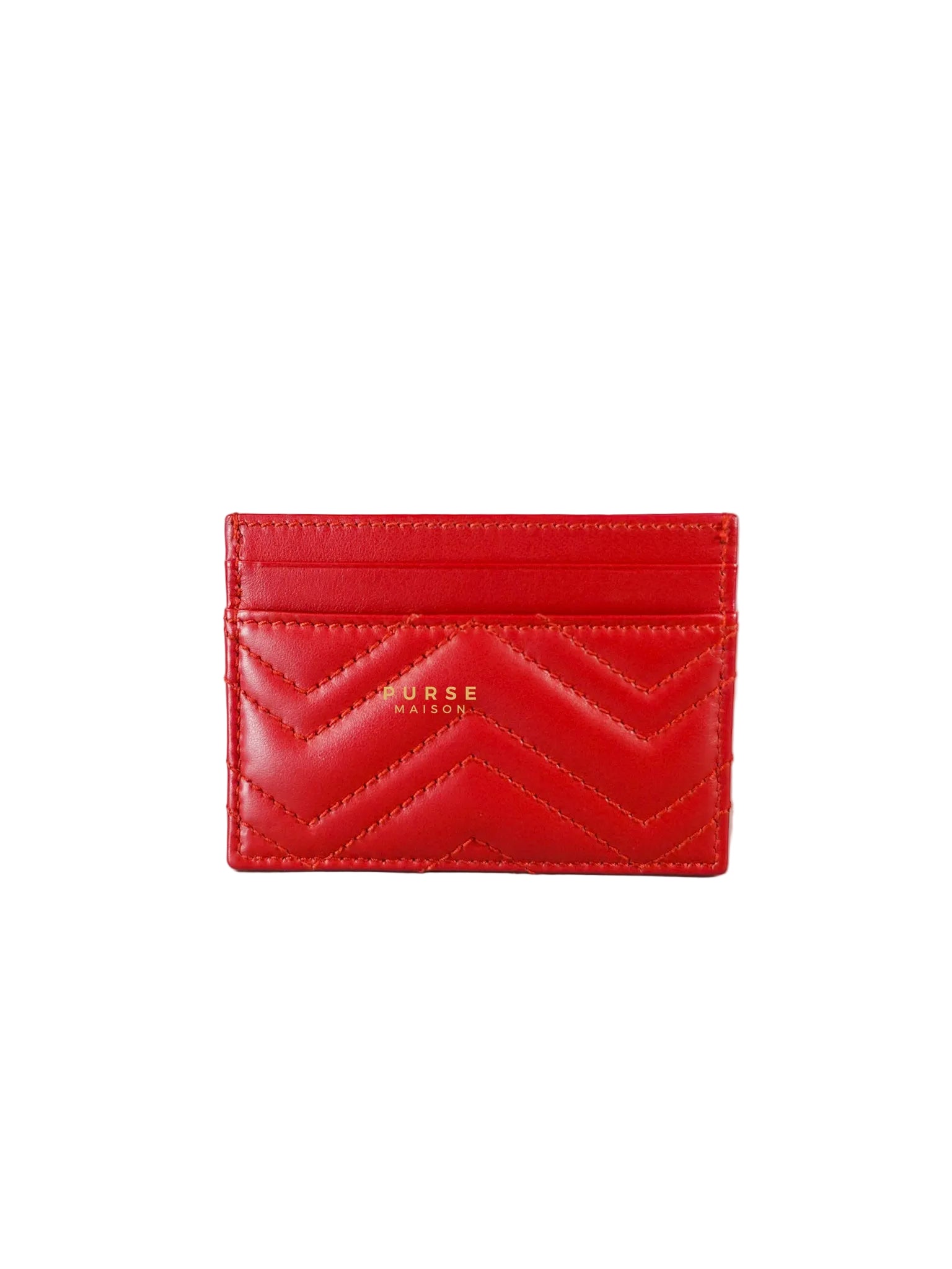 Flat Cardholder in Red Leather | Purse Maison Luxury Bags Shop