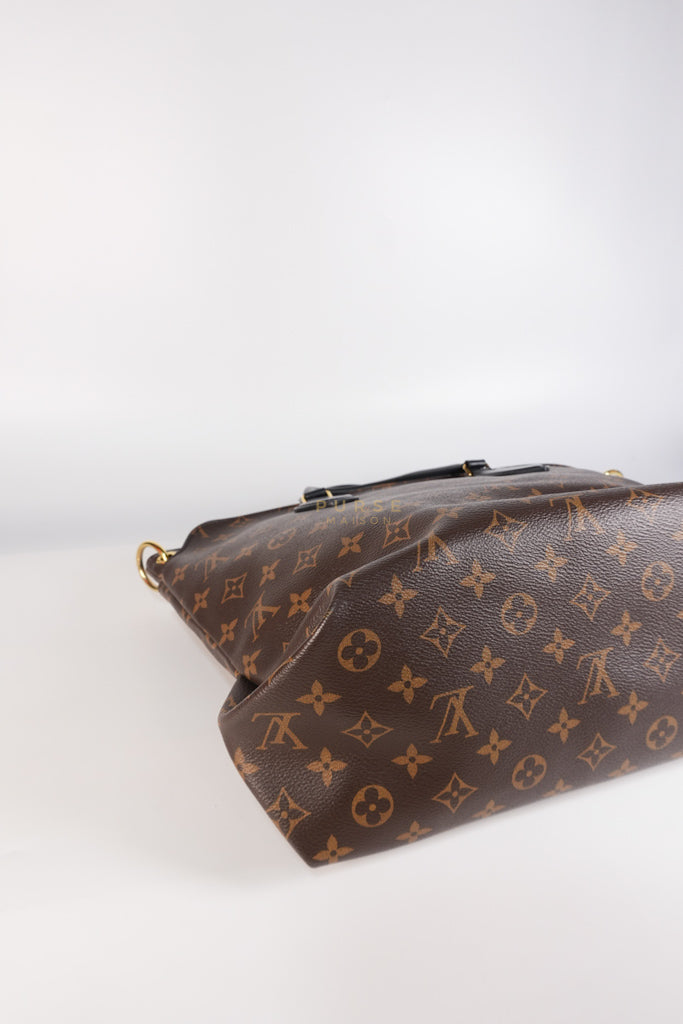 Flower Zip Tote MM Monogram Canvas and Black Leather Trim (Date Code: MI2119) | Purse Maison Luxury Bags Shop