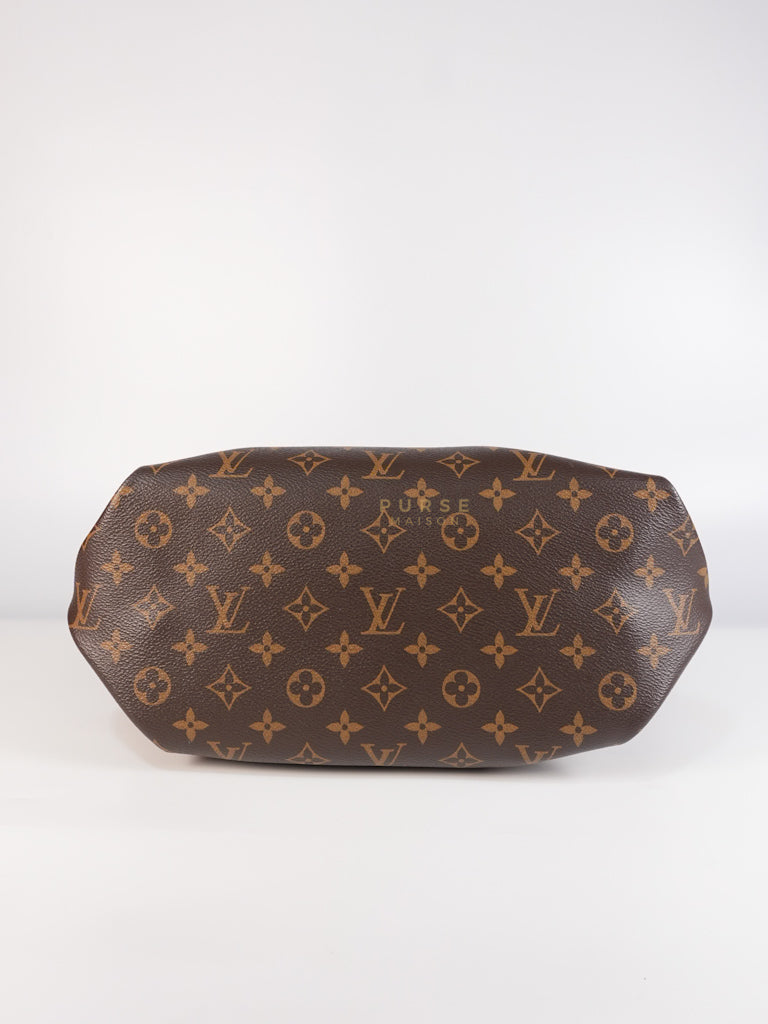 Flower Zip Tote MM Monogram Canvas and Black Leather Trim (Date Code: MI2119) | Purse Maison Luxury Bags Shop