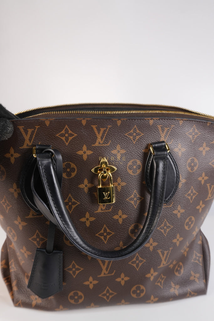 Flower Zip Tote MM Monogram Canvas and Black Leather Trim (Date Code: MI2119) | Purse Maison Luxury Bags Shop