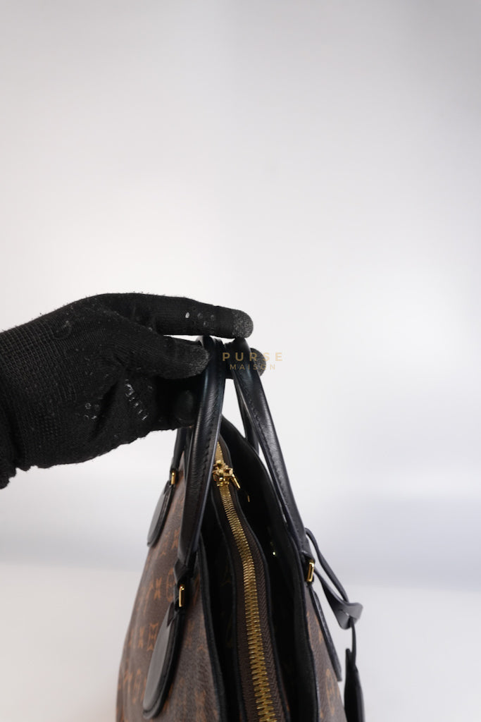 Flower Zip Tote MM Monogram Canvas and Black Leather Trim (Date Code: MI2119) | Purse Maison Luxury Bags Shop