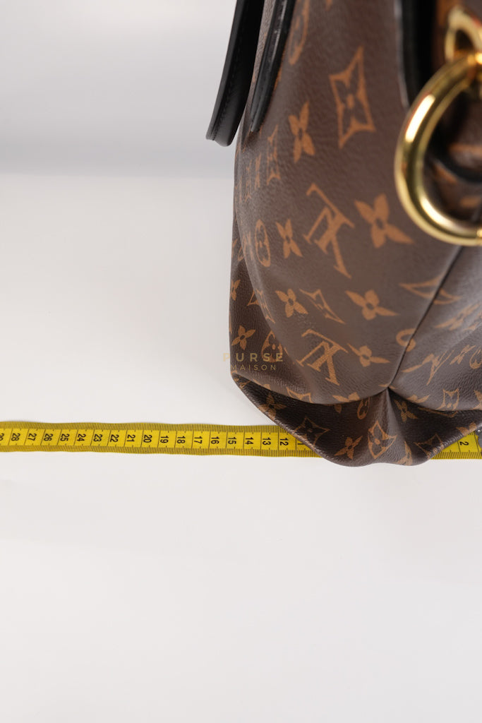 Flower Zip Tote MM Monogram Canvas and Black Leather Trim (Date Code: MI2119) | Purse Maison Luxury Bags Shop