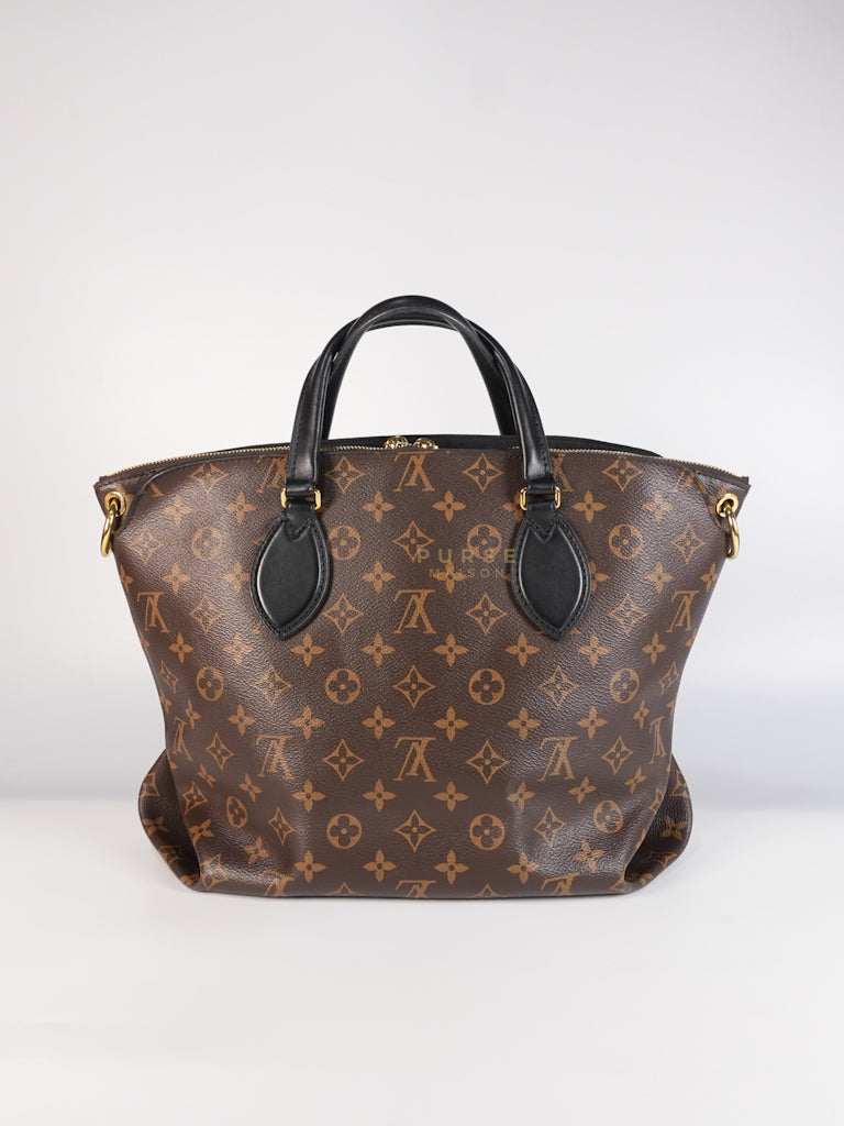 Flower Zip Tote MM Monogram Canvas and Black Leather Trim (Date Code: MI2119) | Purse Maison Luxury Bags Shop