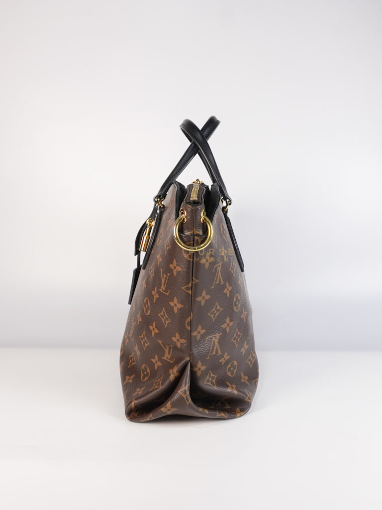 Flower Zip Tote MM Monogram Canvas and Black Leather Trim (Date Code: MI2119) | Purse Maison Luxury Bags Shop