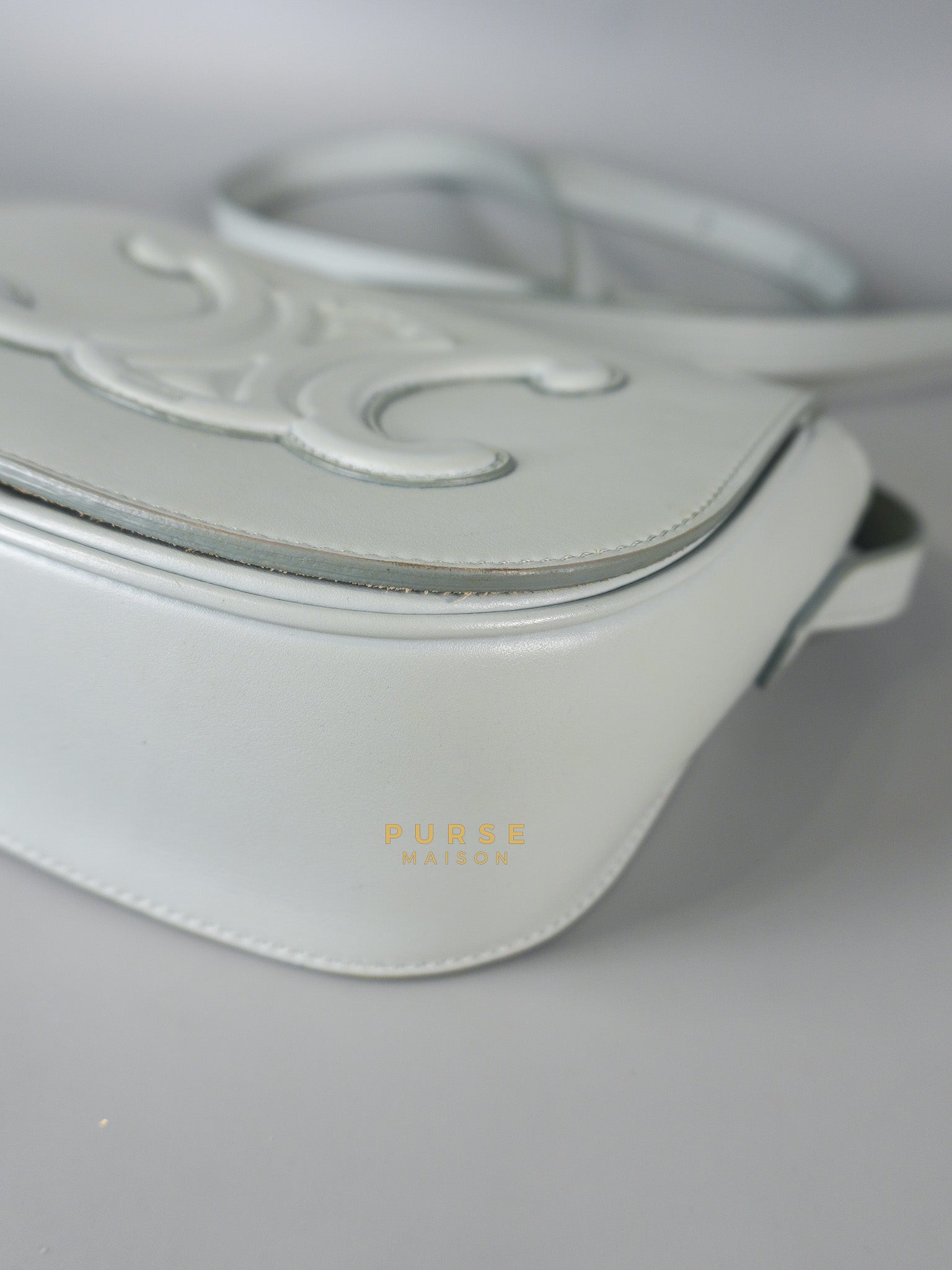 Folco Cuir Soft Blue in Smooth Calfskin Leather | Purse Maison Luxury Bags Shop