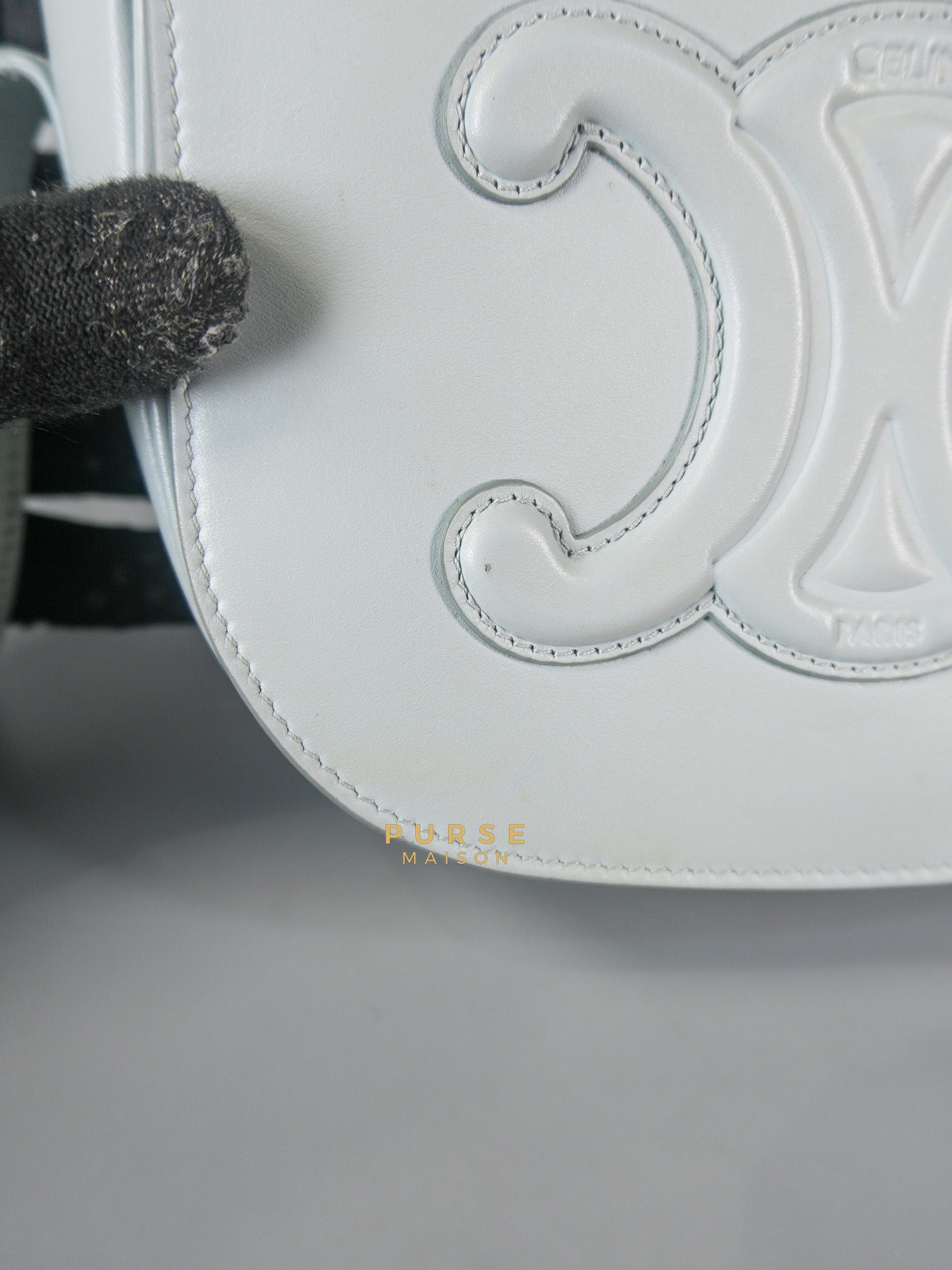 Folco Cuir Soft Blue in Smooth Calfskin Leather | Purse Maison Luxury Bags Shop