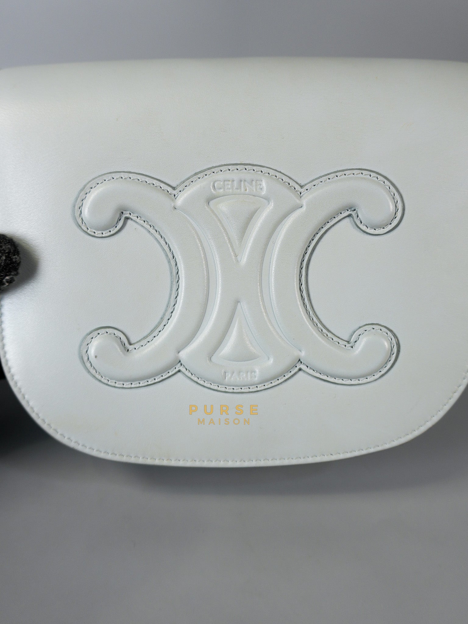 Folco Cuir Soft Blue in Smooth Calfskin Leather | Purse Maison Luxury Bags Shop