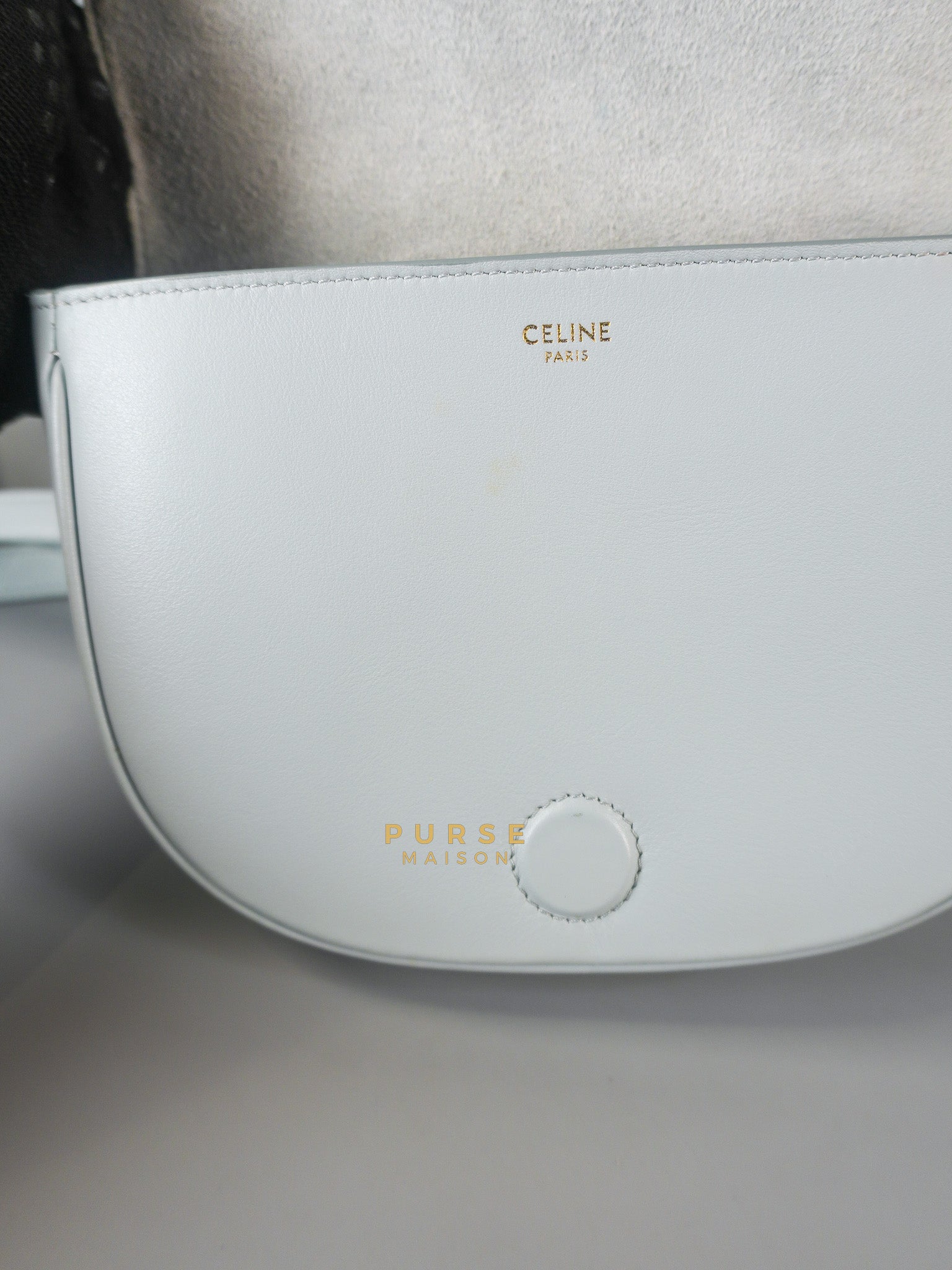 Folco Cuir Soft Blue in Smooth Calfskin Leather | Purse Maison Luxury Bags Shop