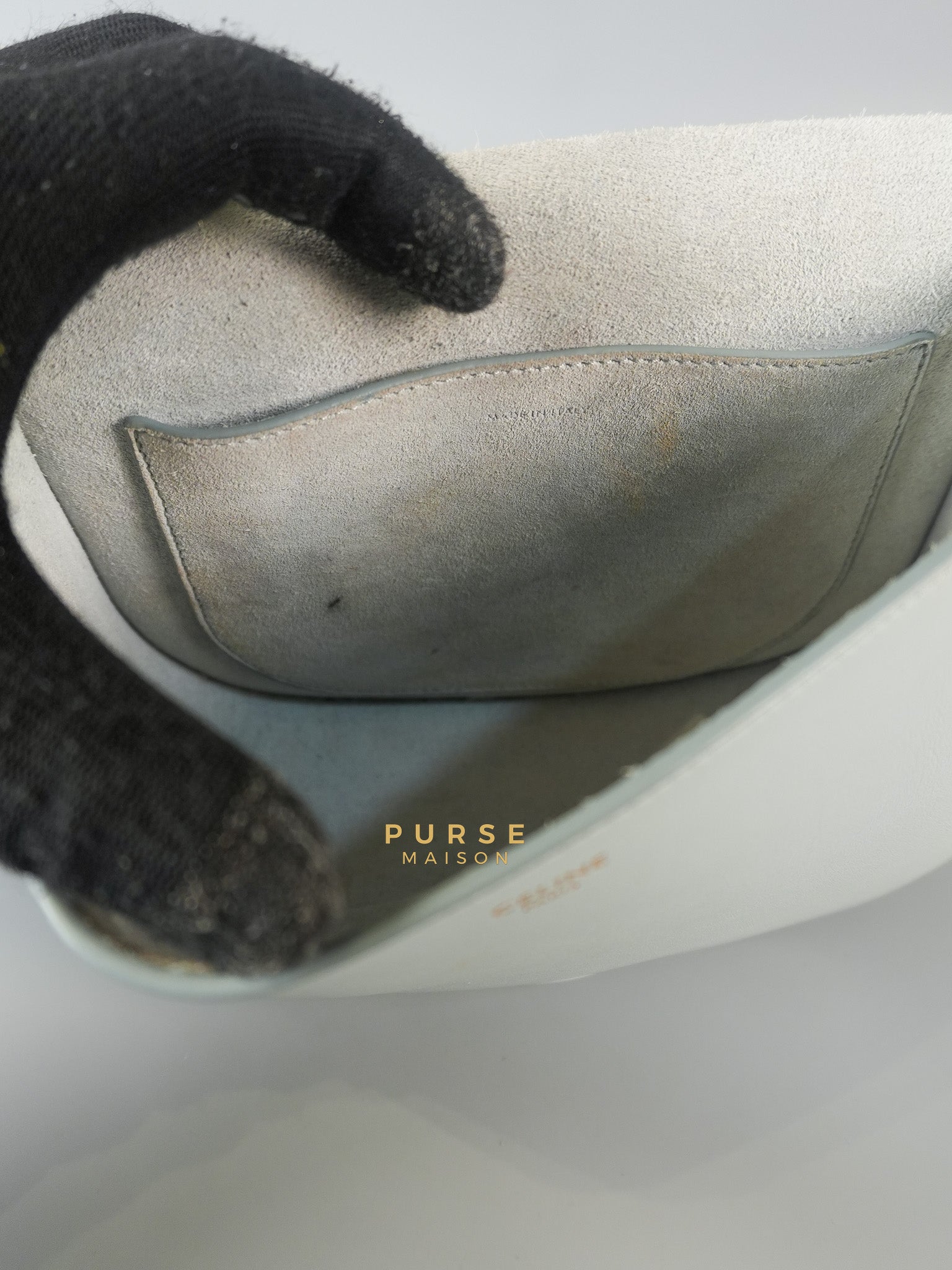 Folco Cuir Soft Blue in Smooth Calfskin Leather | Purse Maison Luxury Bags Shop