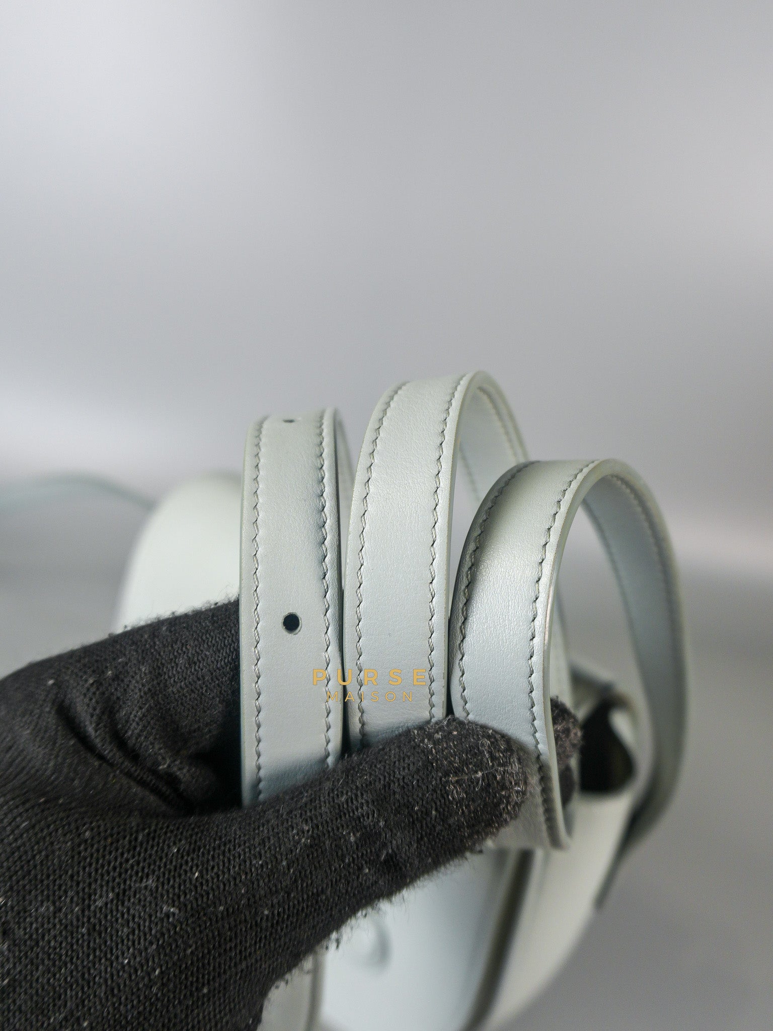 Folco Cuir Soft Blue in Smooth Calfskin Leather | Purse Maison Luxury Bags Shop