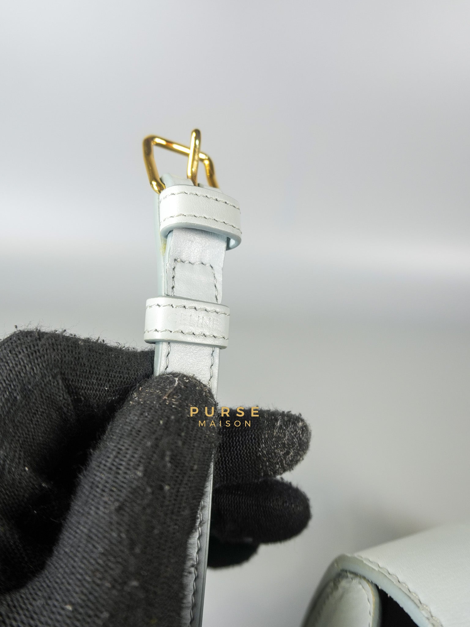 Folco Cuir Soft Blue in Smooth Calfskin Leather | Purse Maison Luxury Bags Shop