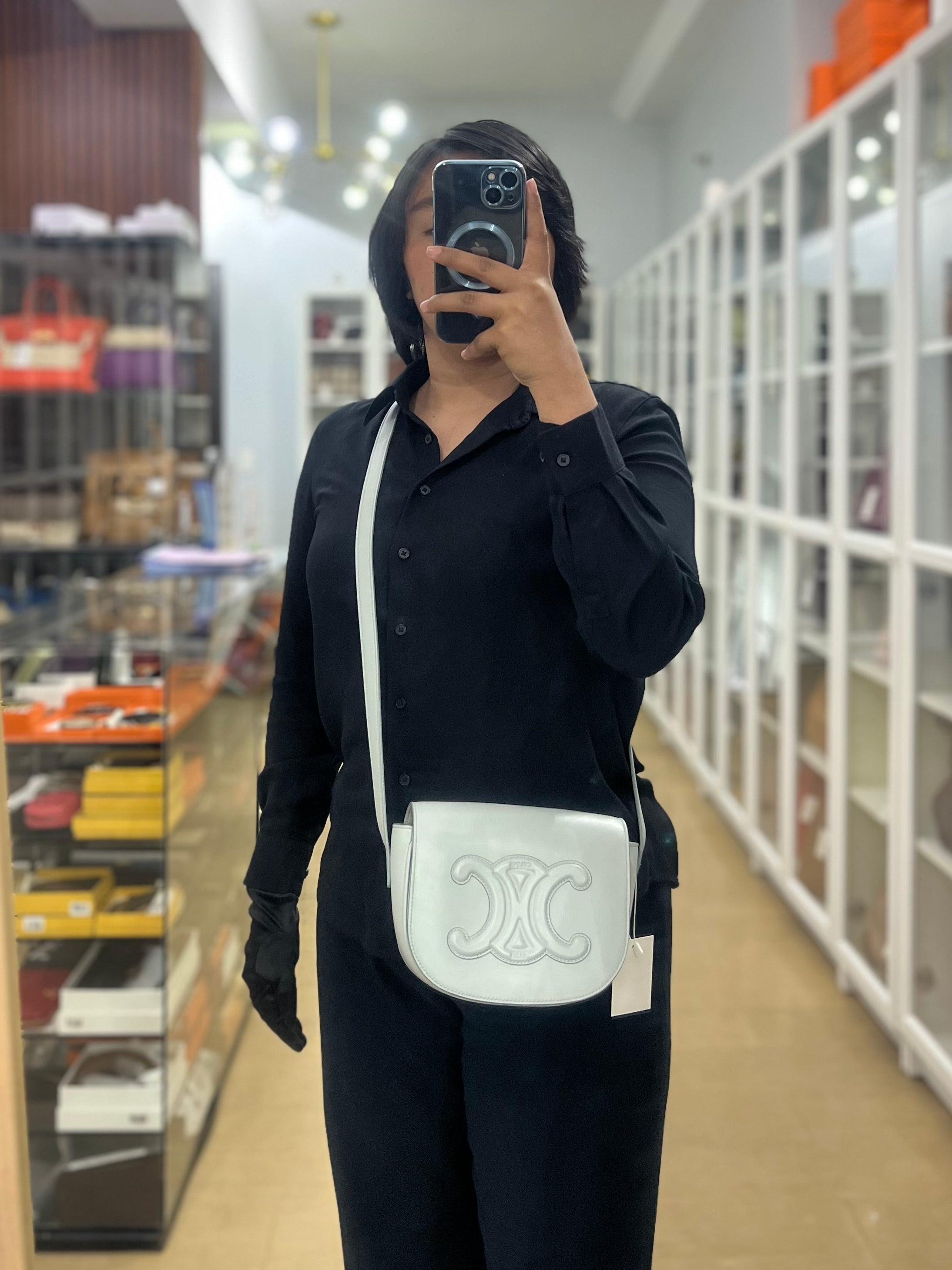 Folco Cuir Soft Blue in Smooth Calfskin Leather | Purse Maison Luxury Bags Shop