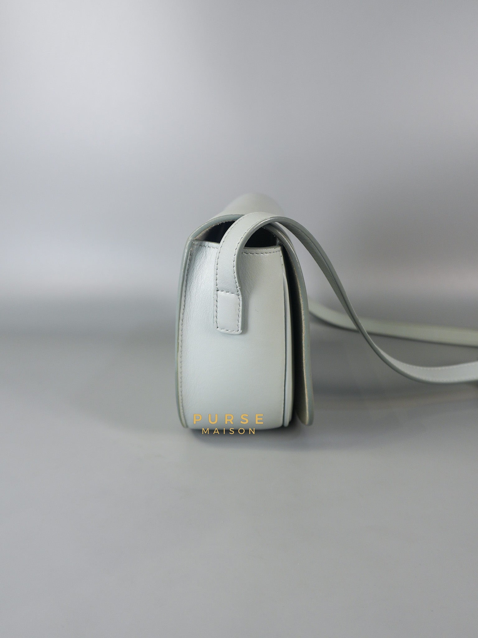 Folco Cuir Soft Blue in Smooth Calfskin Leather | Purse Maison Luxury Bags Shop