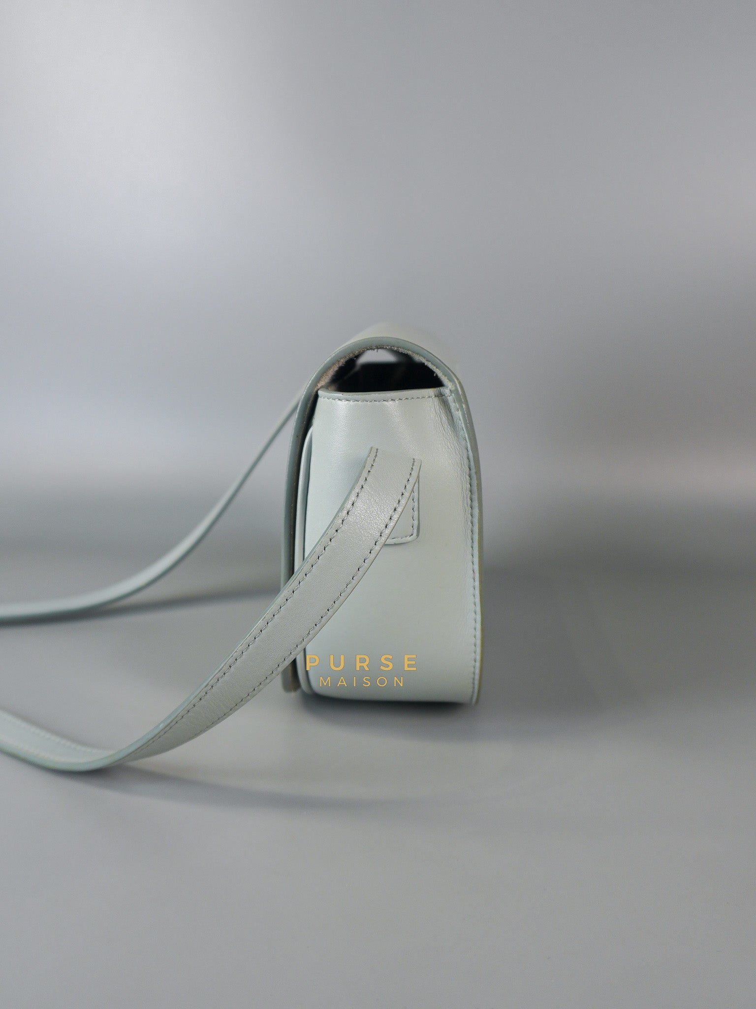 Folco Cuir Soft Blue in Smooth Calfskin Leather | Purse Maison Luxury Bags Shop