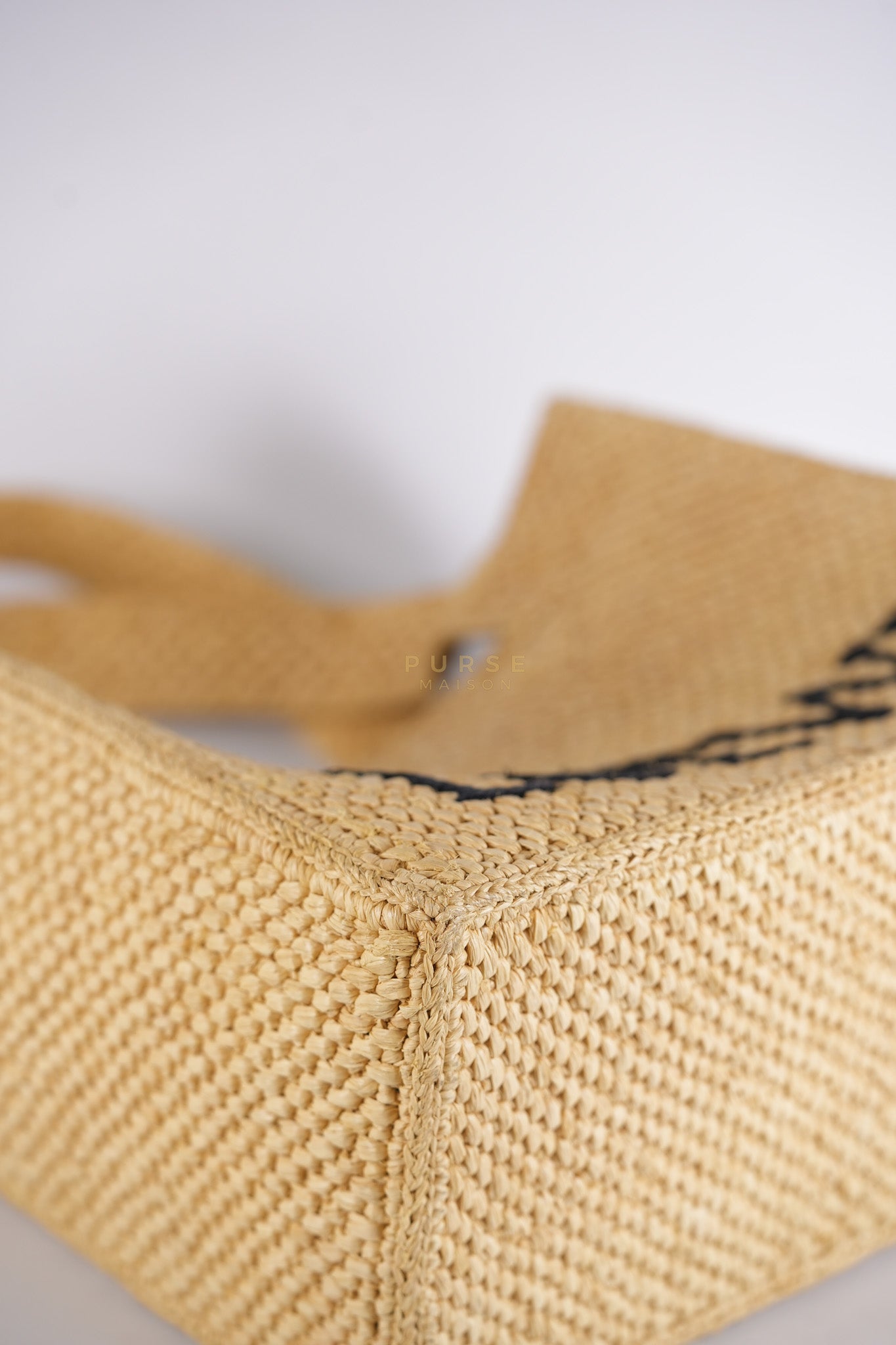 Font Tote in Raffia Beige Tote Bag | Purse Maison Luxury Bags Shop