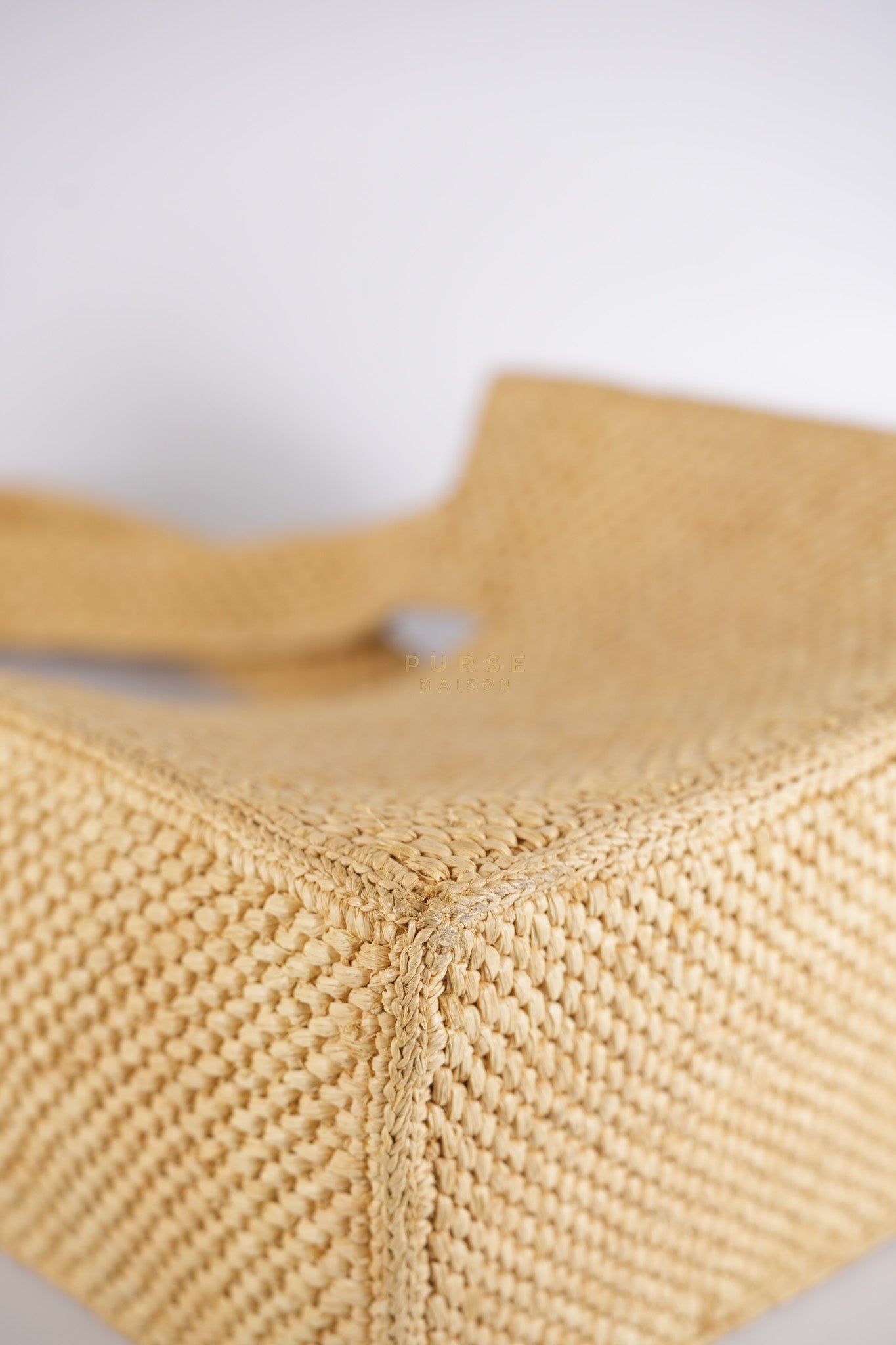 Font Tote in Raffia Beige Tote Bag | Purse Maison Luxury Bags Shop