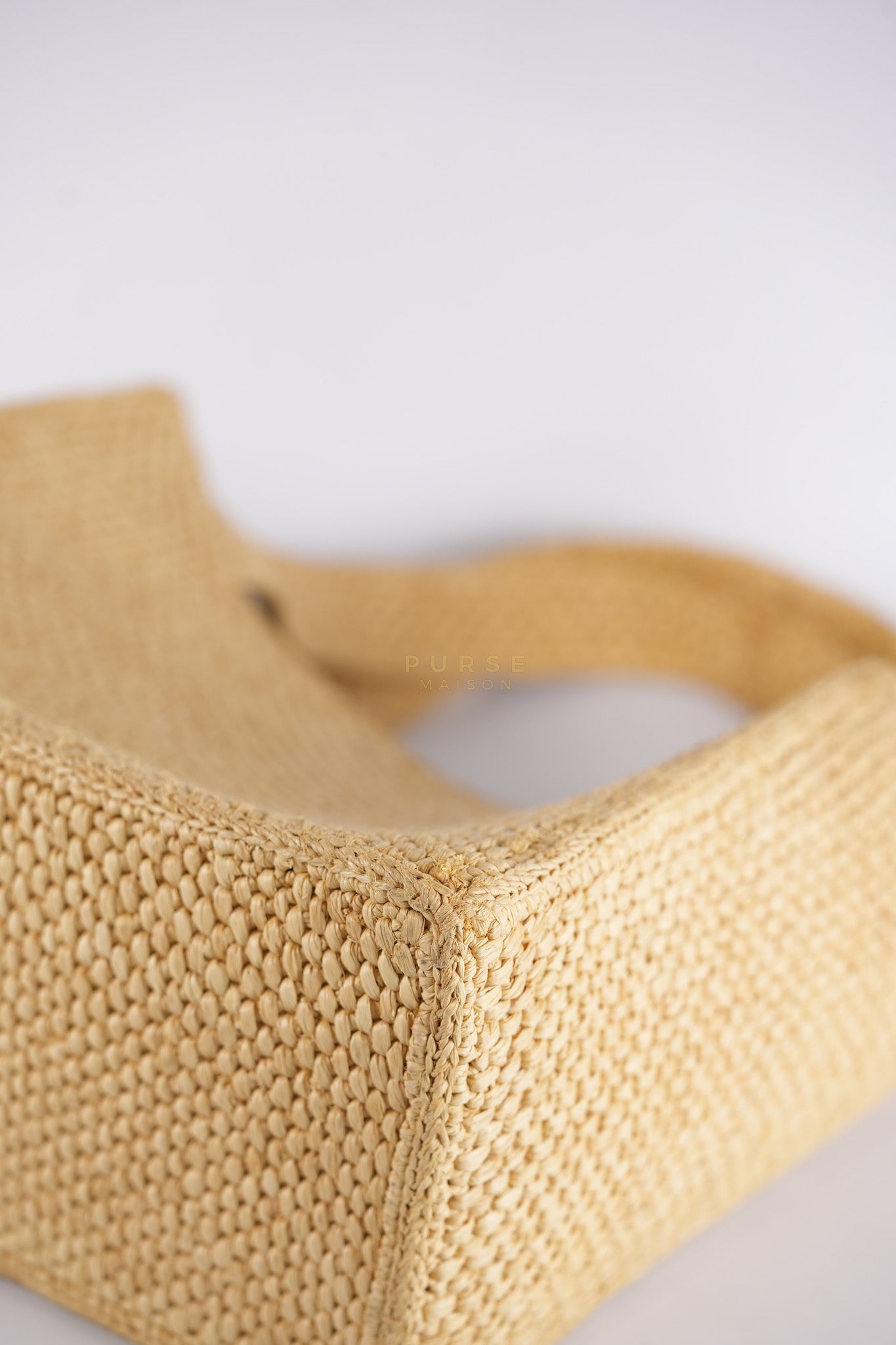 Font Tote in Raffia Beige Tote Bag | Purse Maison Luxury Bags Shop